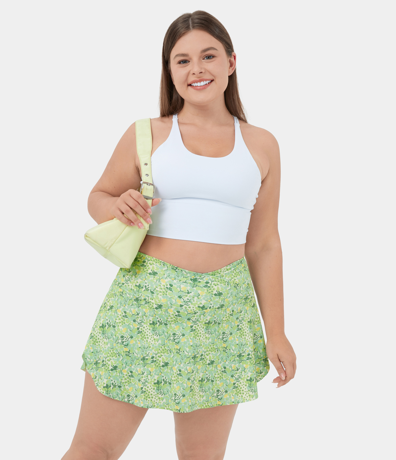 Halara Everyday Crossover Side Pocket 2-in-1 Plus Size Tennis Skirt-Lucid  - Weekend at the Lake - 1X 