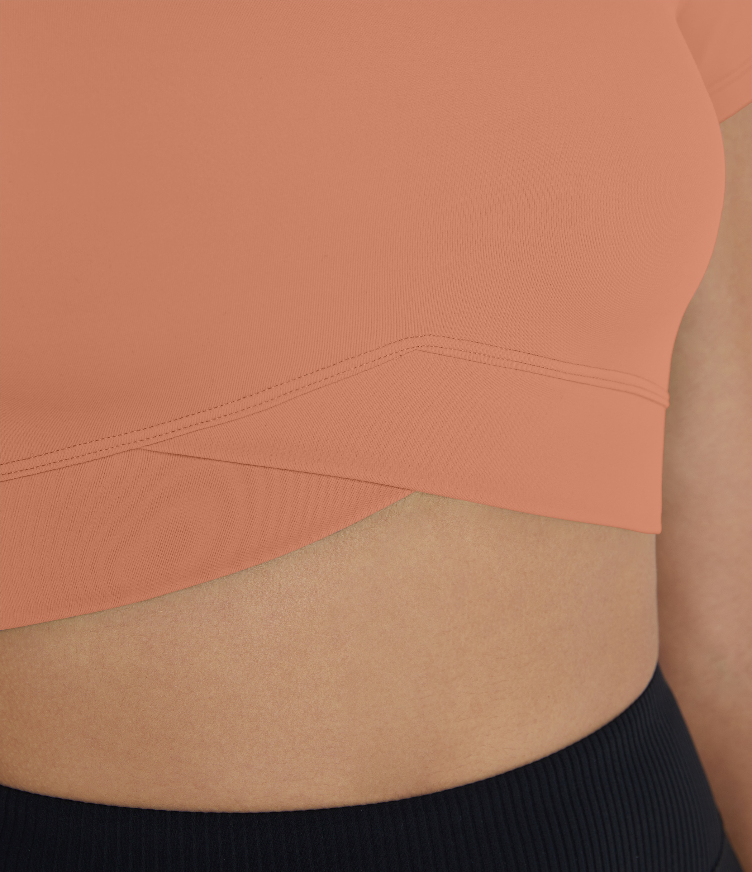 Halara In My Feels Cloudfulв„ў Fabric Crossover Hem Cropped Sports Top  - Sun Baked - L 