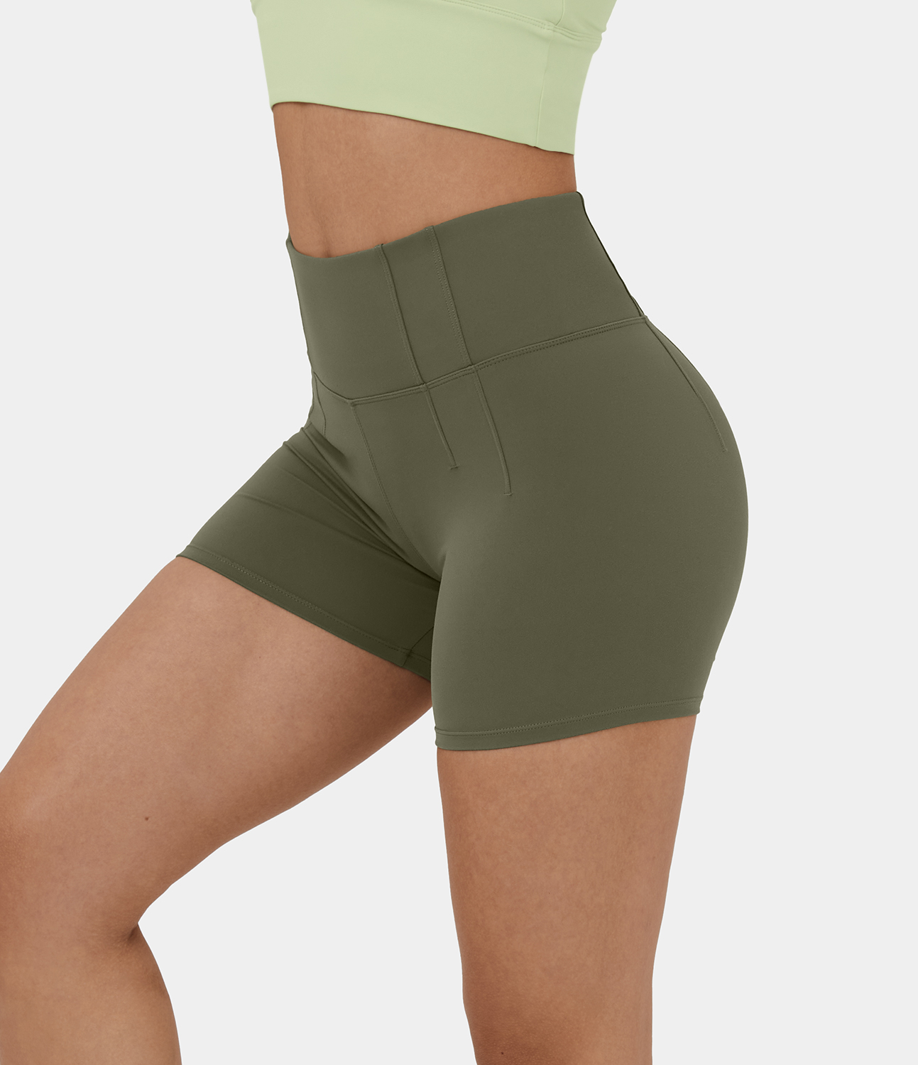 

Halara Softlyzeroв„ў Plush High Waisted Plain Yoga Biker Shorts 5'' - Grass Grey Green -  biker shorts women black biker shorts