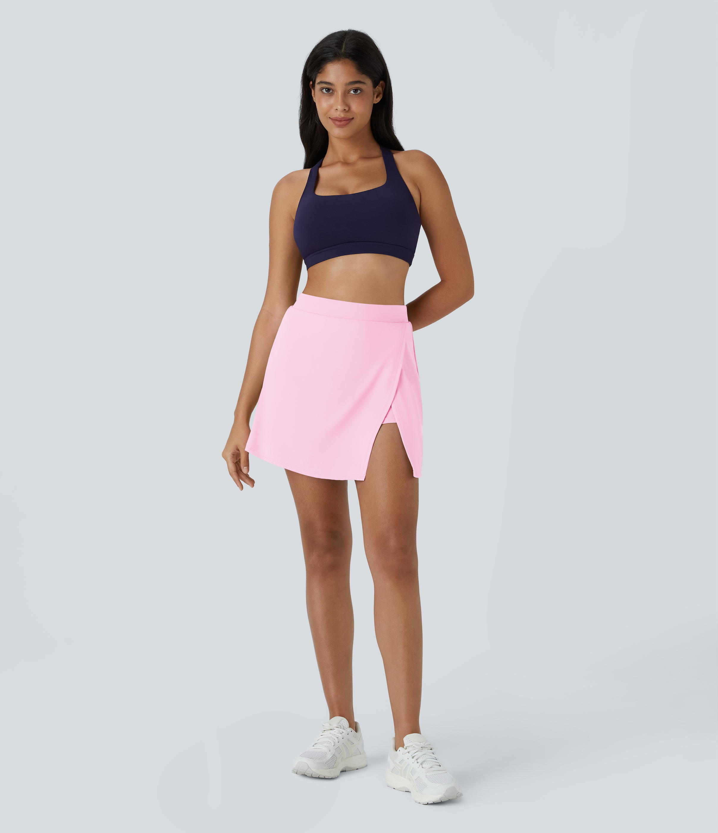 Halara Softlyzeroв„ў Airy Side Cut 2-in-1 Side Pocket Cool Touch Tennis Skirt-Purity-UPF50+  - Nosegay - L midi skirt a line skirt 