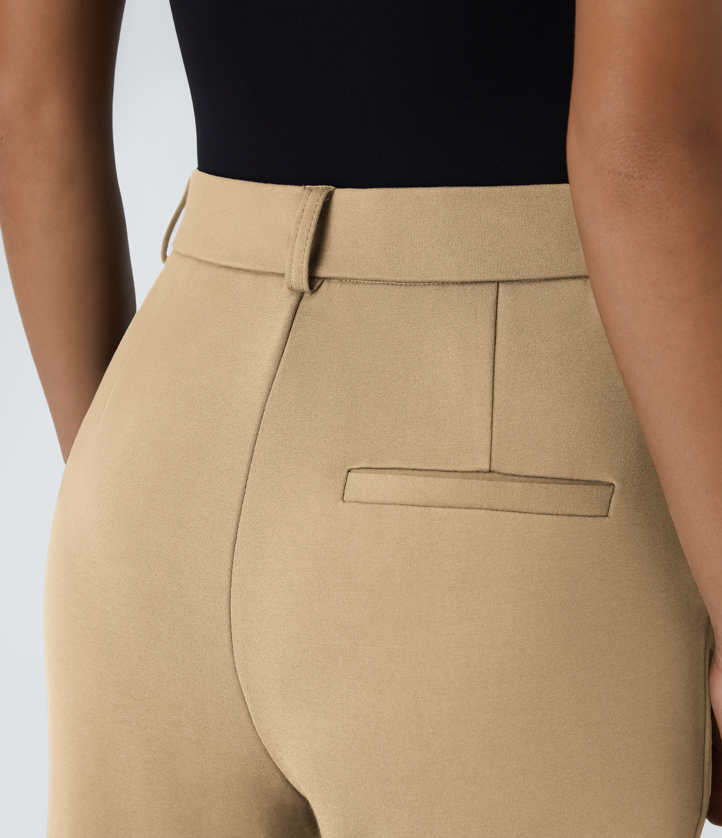 Halara High Waisted Side Pocket Straight Leg Work Suit Pants  - Taos Taupe - S(regular) sweatpants jogger pants stacked sweatpants 