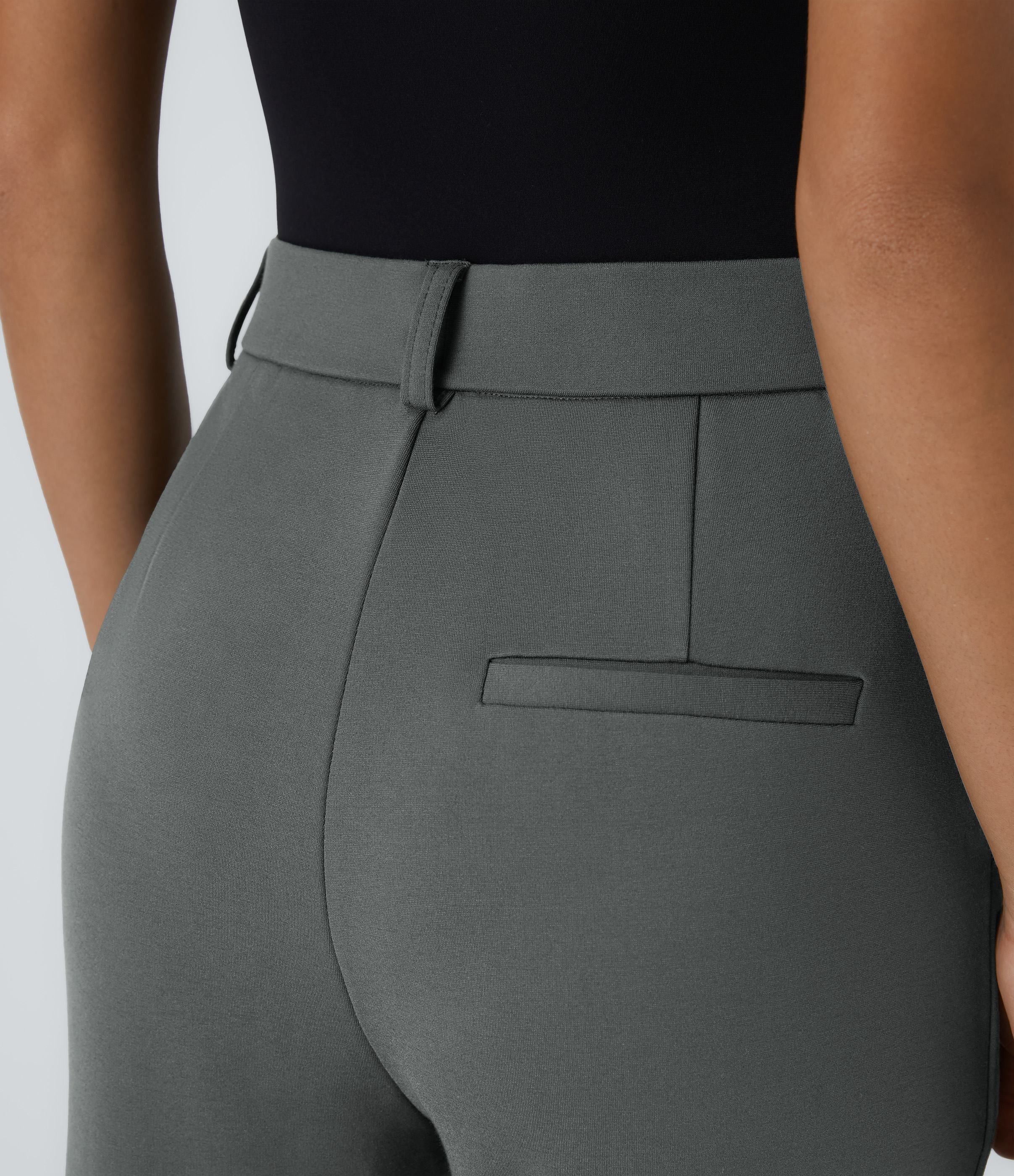 Halara High Waisted Side Pocket Straight Leg Work Suit Pants  - Sedona Sage - L(regular) sweatpants jogger pants stacked sweatpants 