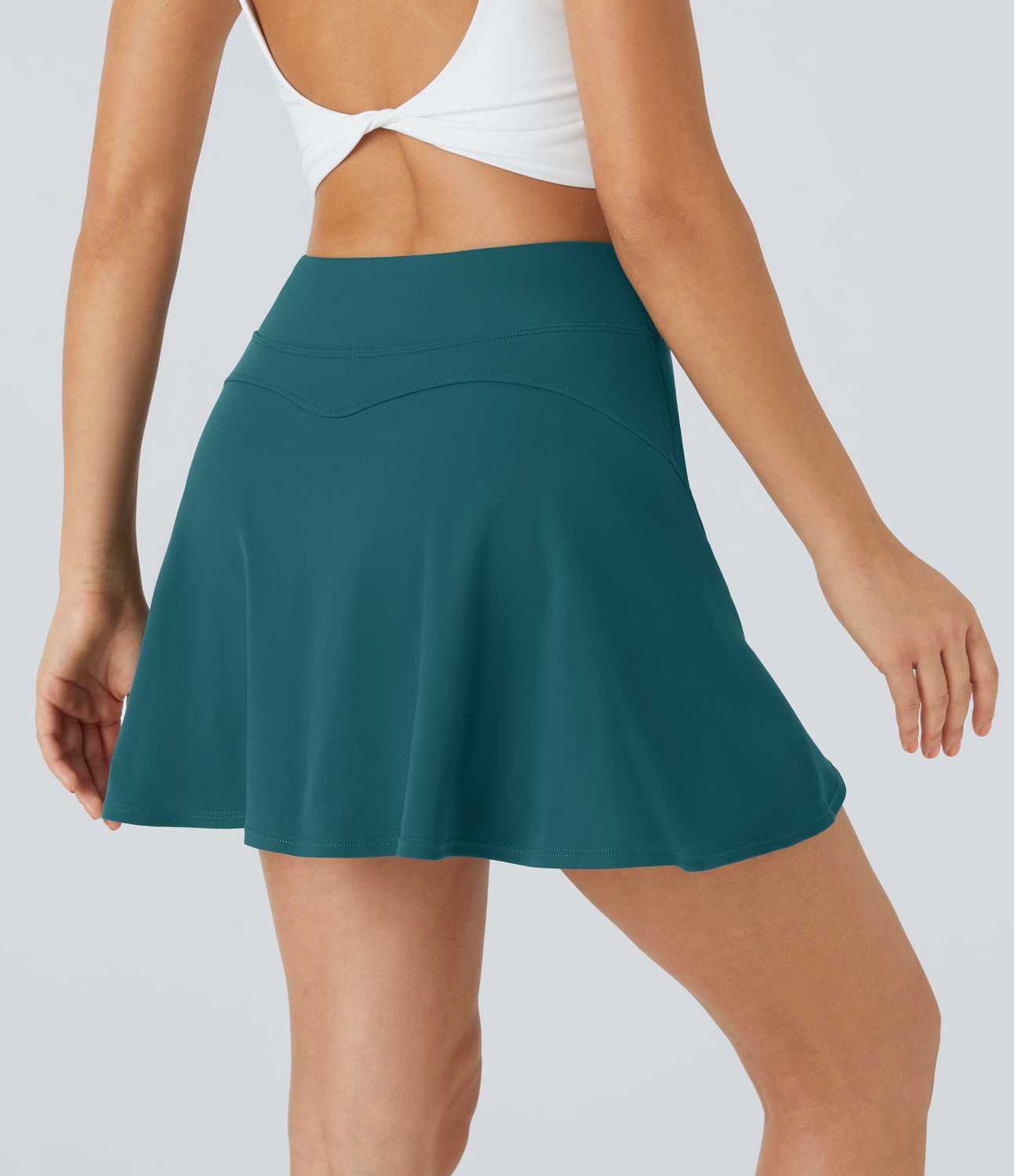 Halara Solid Hidden Side Pocket 2-in-1 Tennis Skirt  - Atlantic Deep - L midi skirt a line skirt golfing skirt pleated tennis skirt 