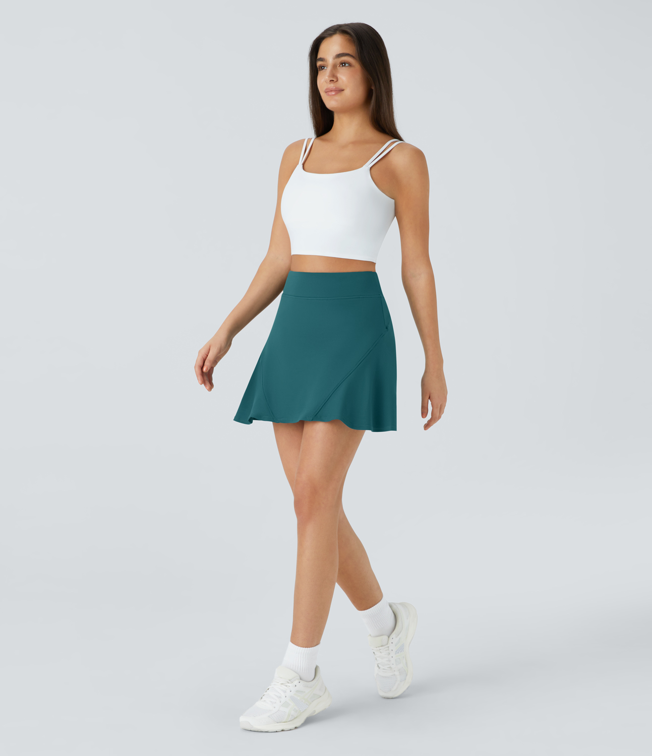 Halara Solid Hidden Side Pocket 2-in-1 Tennis Skirt  - Atlantic Deep - L midi skirt a line skirt golfing skirt pleated tennis skirt 