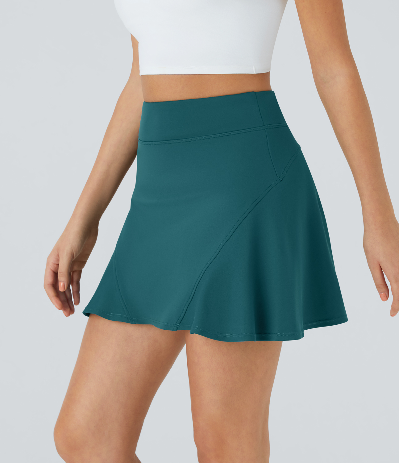 Halara Solid Hidden Side Pocket 2-in-1 Tennis Skirt  - Atlantic Deep - L midi skirt a line skirt golfing skirt pleated tennis skirt 