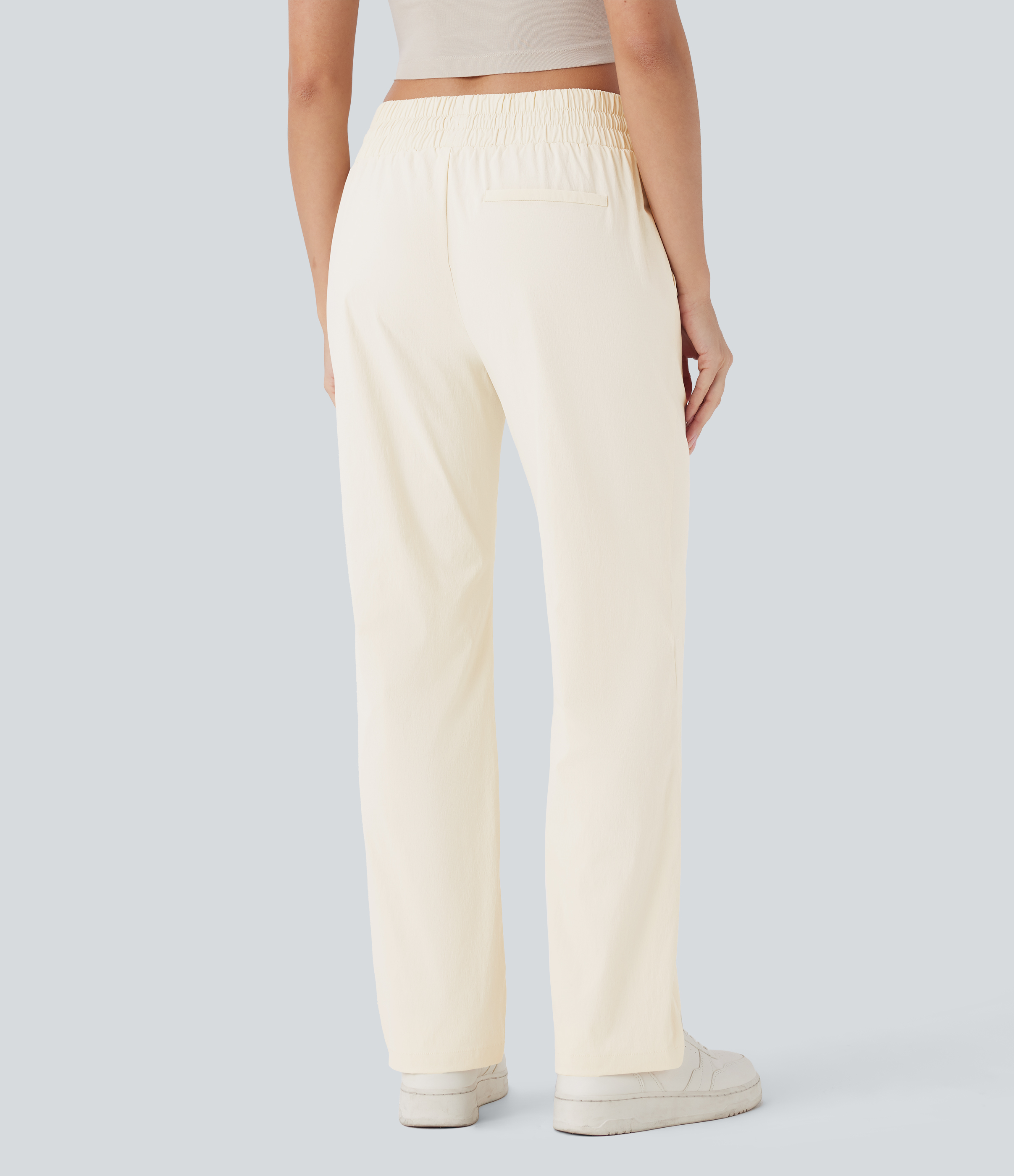 Turtledove Wear-Resistant Mid Rise Pocket Straight Leg Casual Pants / 2