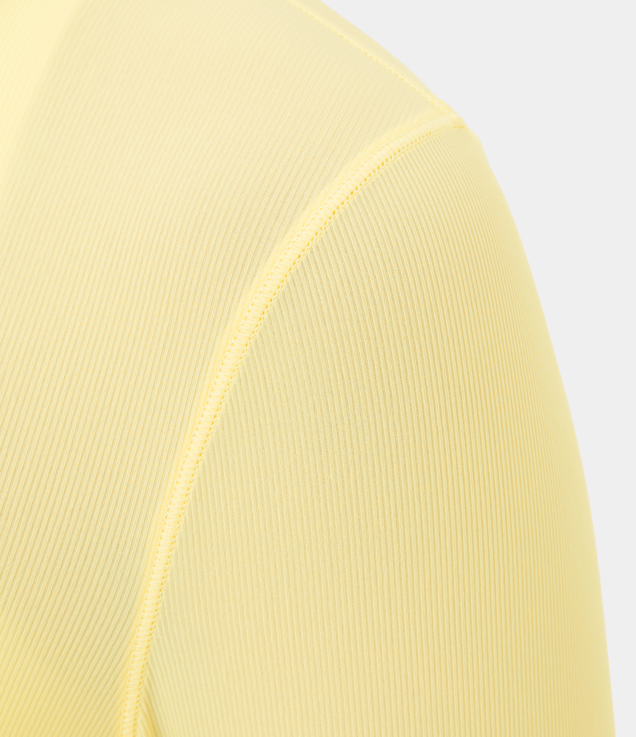 Halara Round Neck Curved Hem Contrast Mesh Yoga Sports Top  - Transparent Yellow - M 