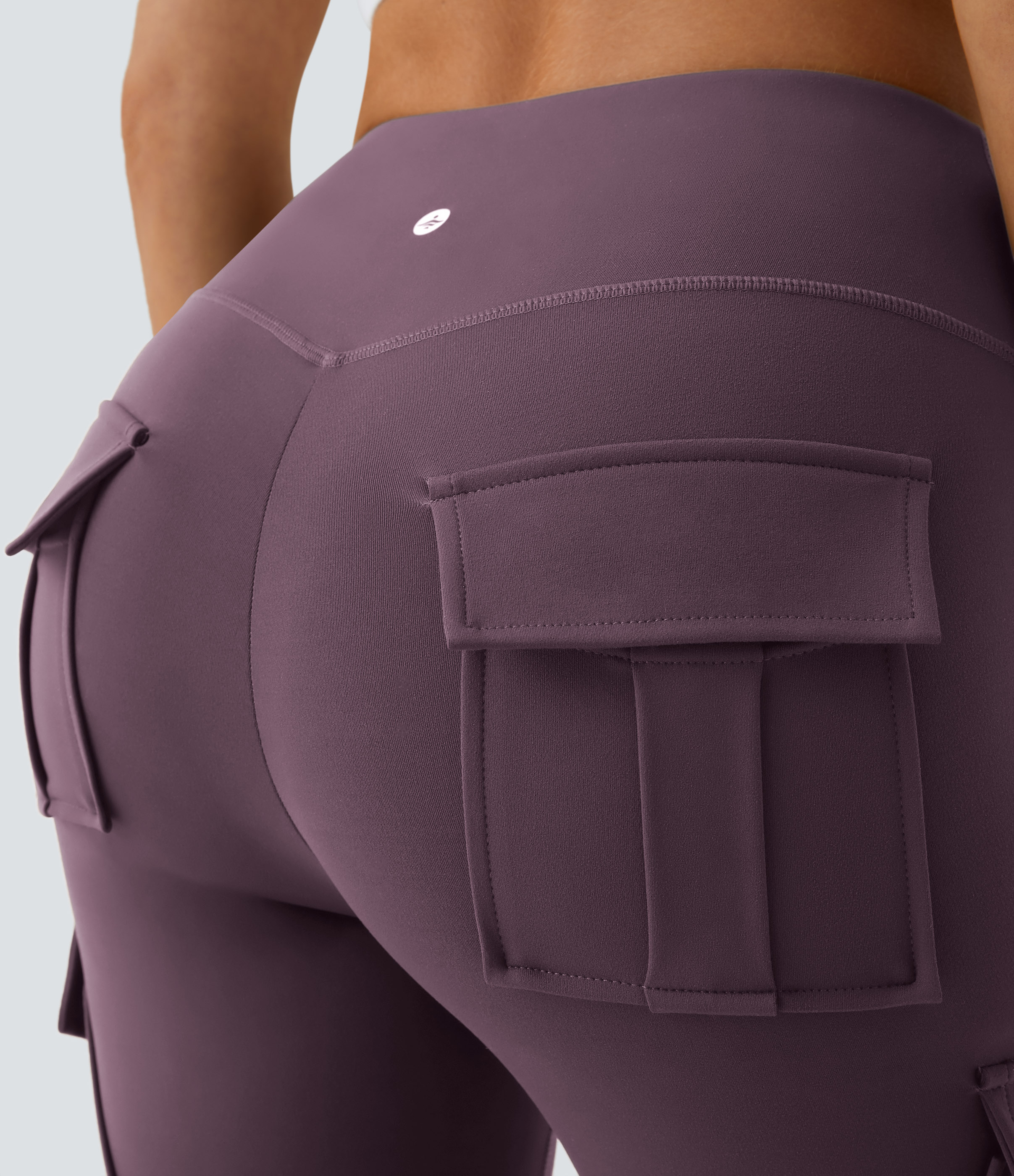 Halara High Waisted Cargo Pocket Skinny Yoga Leggings  - Dusky Evening purple - XS(full_length) gym leggings leggings with pockets 