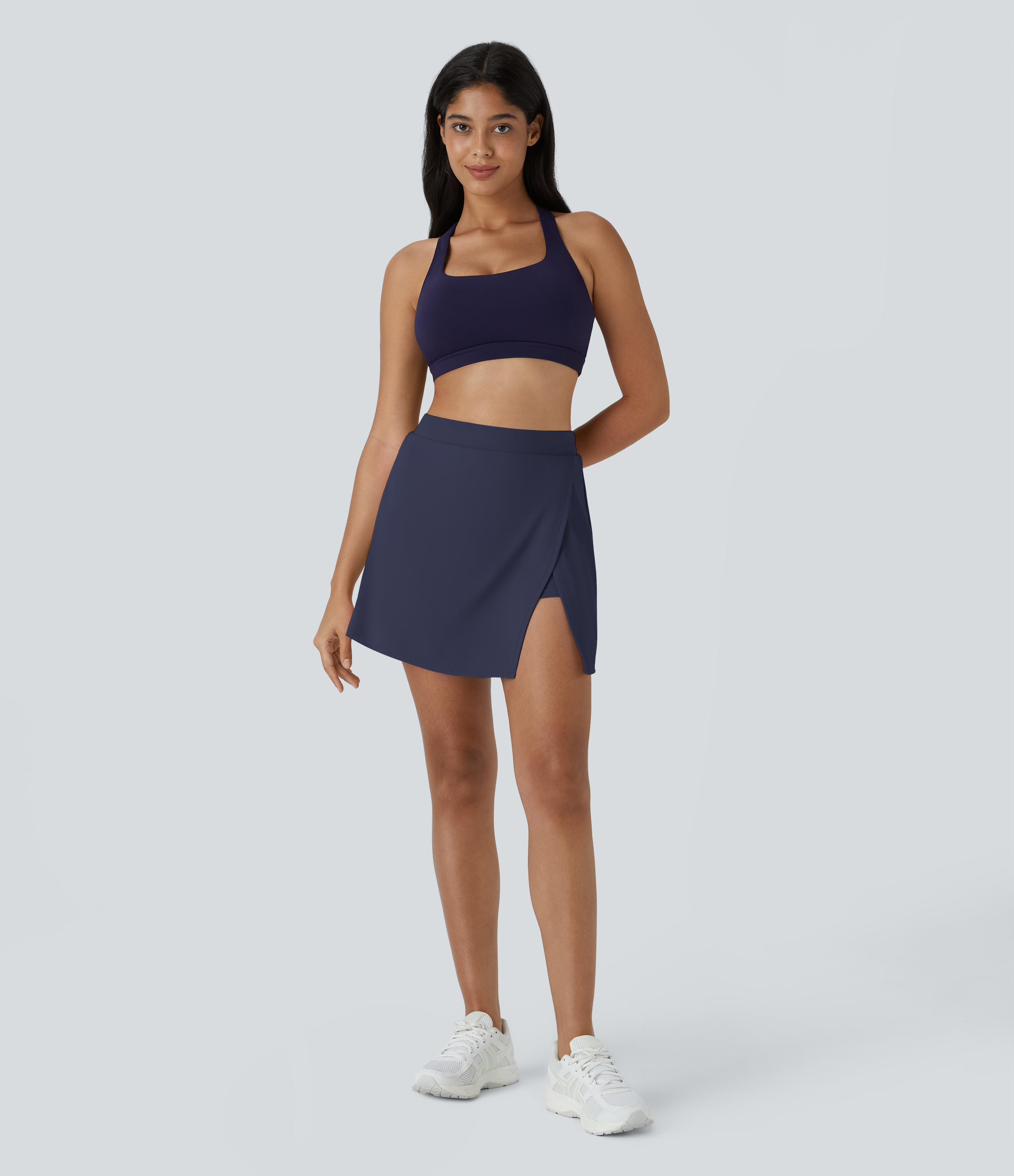 Halara Softlyzeroв„ў Airy Side Cut 2-in-1 Side Pocket Cool Touch Tennis Skirt-Purity  - Peacoat - L midi skirt a line skirt golfing skirt 