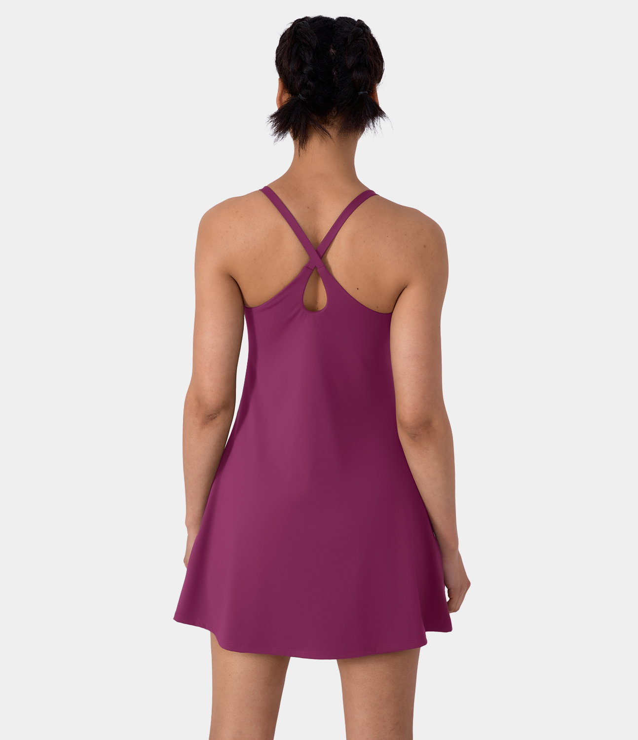 

Halara Softlyzeroв„ў Plush Backless 2-in-1 Pocket Mini Active Dress Workout Dress - Ume Purple