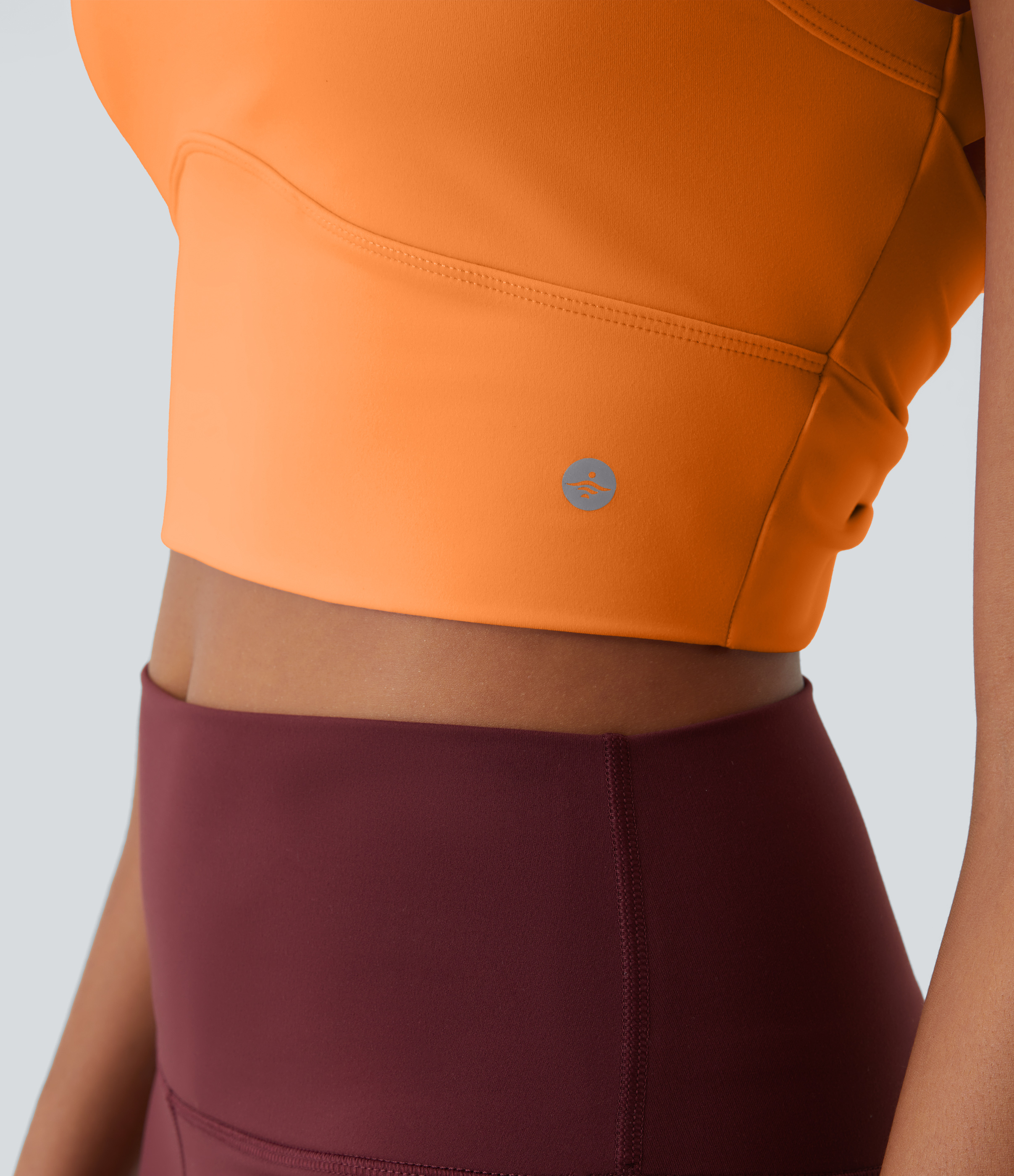 Halara Softlyzeroв„ў Plush Backless Cut Out Twisted Cropped Yoga Tank Top Tank Top - Sun Orange - L golf tops halter top tunic tops 