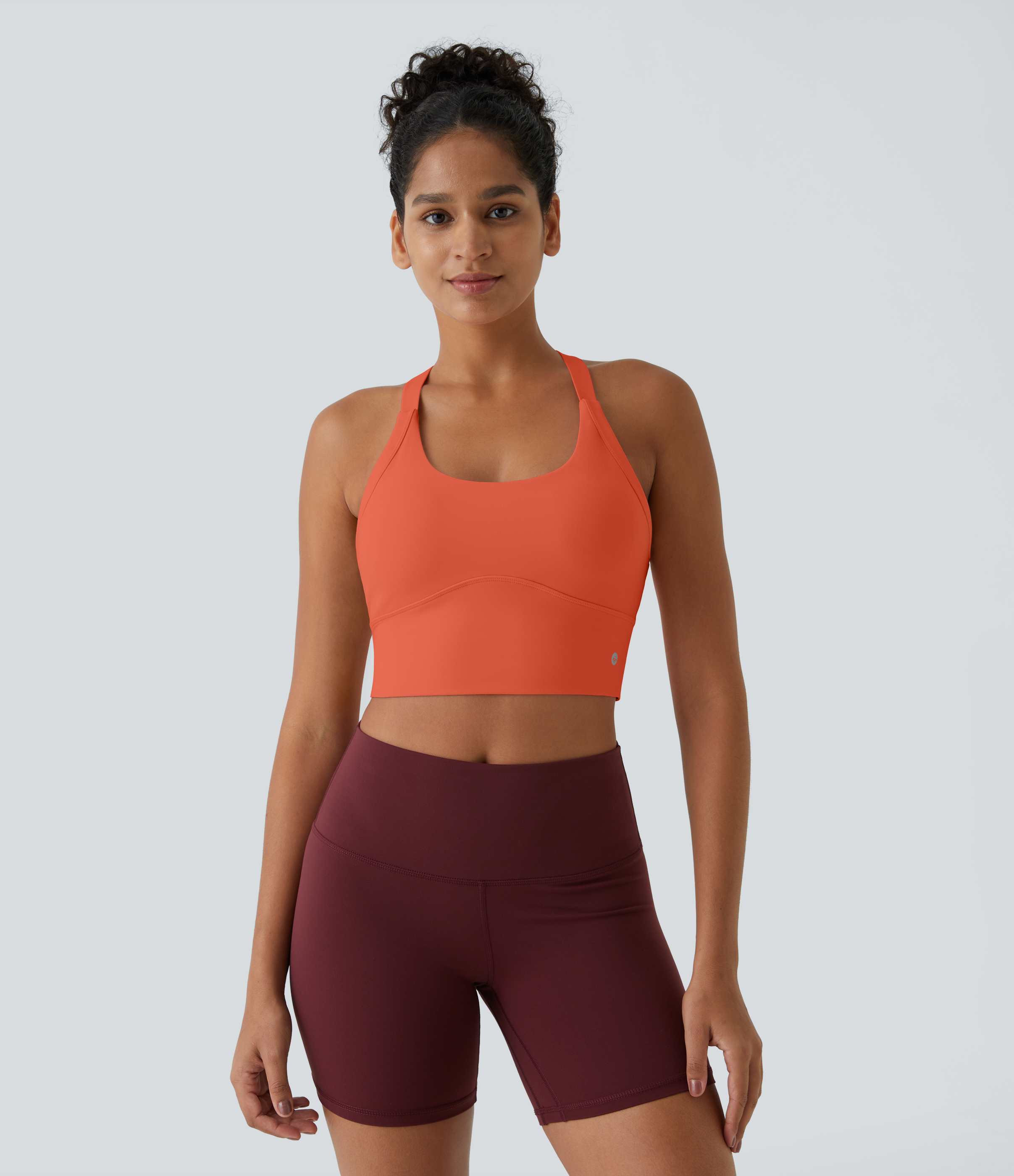 Halara Cloudfulв„ў Fabric Backless Cut Out Twisted Cropped Yoga Tank Top Tank Top - Tigerlily - XL golf tops halter top tunic tops 