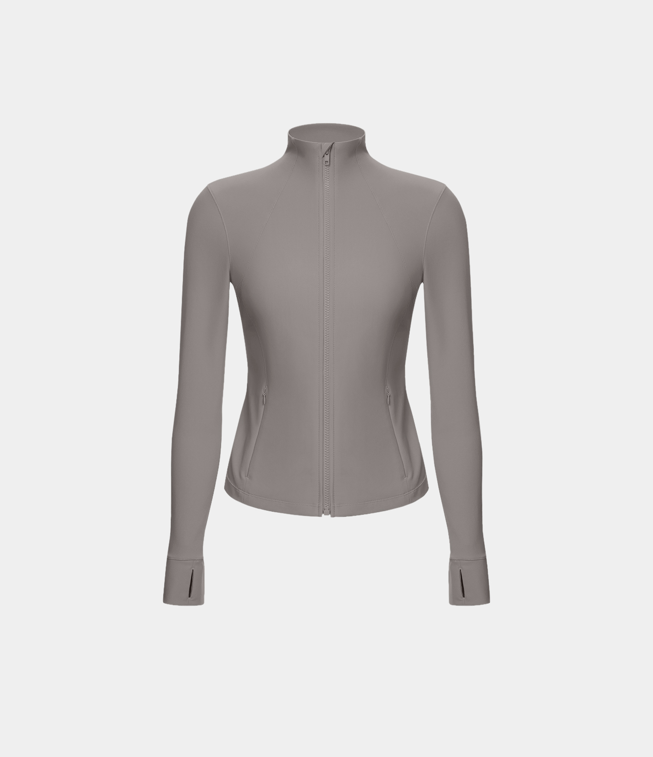 Halara PatitoffВ® Flow Pet Hair Resistant Stand Collar Zipper Side Pocket Thumb Hole Cropped Casual Jacket  - Steel Gray - L 