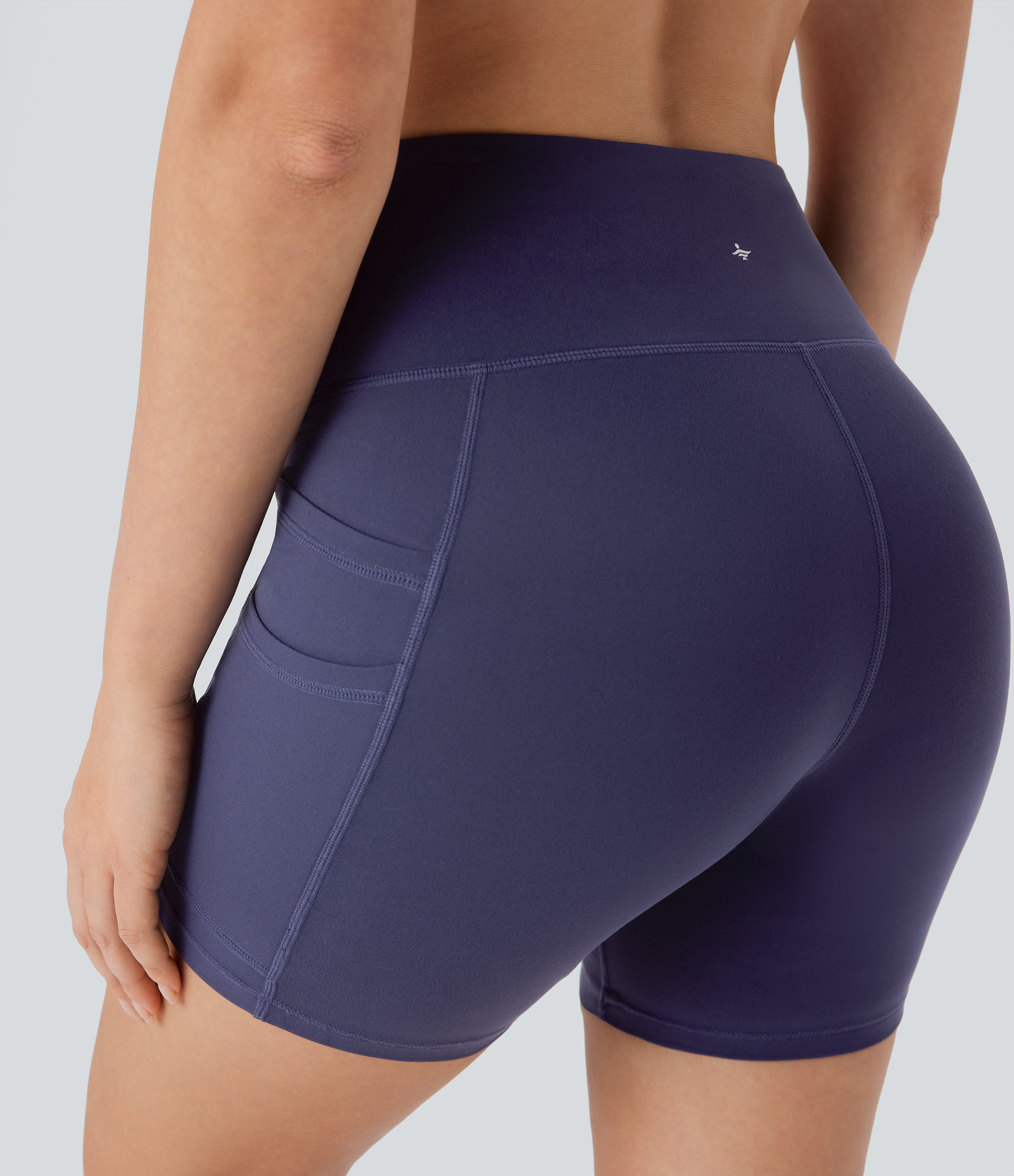 Halara Softlyzeroв„ў High Waisted Double Pockets Yoga Biker Shorts 5``-UPF50+  - Peacoat - M biker shorts women black biker shorts 