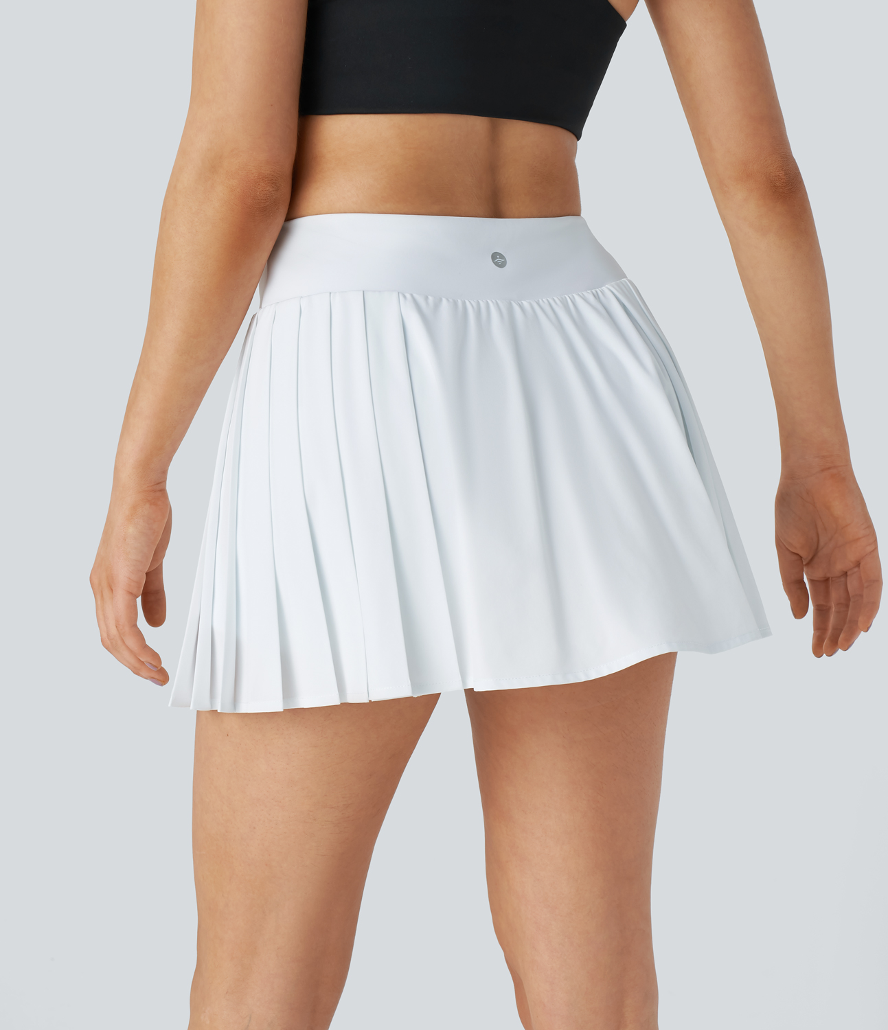 Halara Breezefulв„ў High Waisted 2-in-1 Side Pocket Pleated Mini Quick Dry Tennis Skirt  - White - S(regular) midi skirt a line skirt 