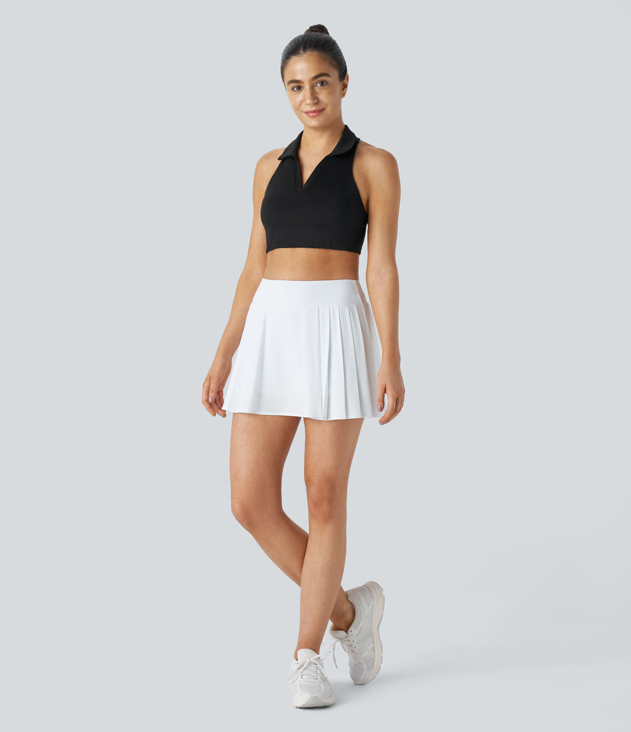 Halara Breezefulв„ў High Waisted 2-in-1 Side Pocket Pleated Mini Quick Dry Tennis Skirt  - White - S(regular) midi skirt a line skirt 