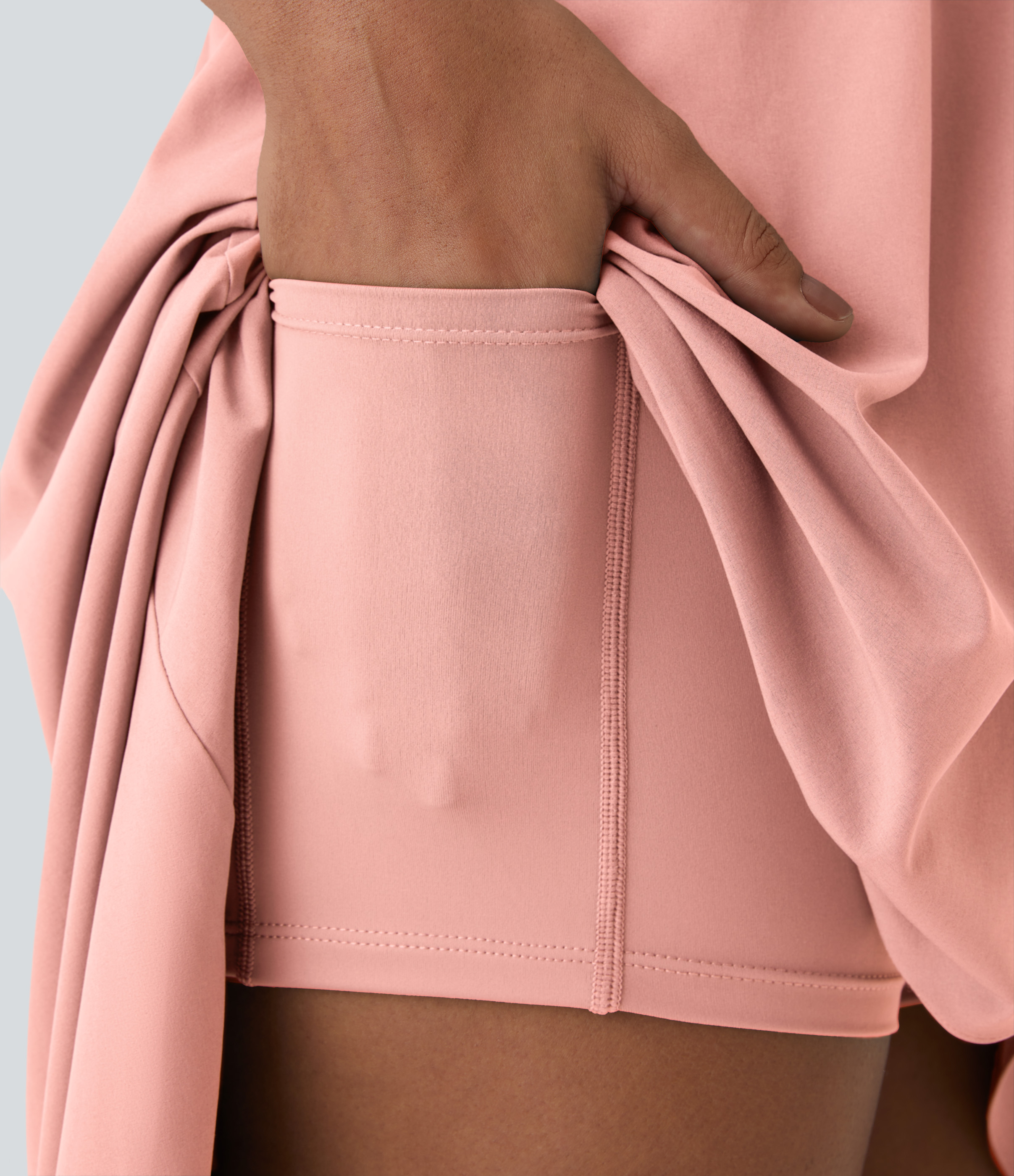 Halara Breezefulв„ў Backless Asymmetric Crossover Hem 2-Piece Side Pocket Flowy Midi Quick Dry Casual Dress Casual Dress - Peach Melba - M 