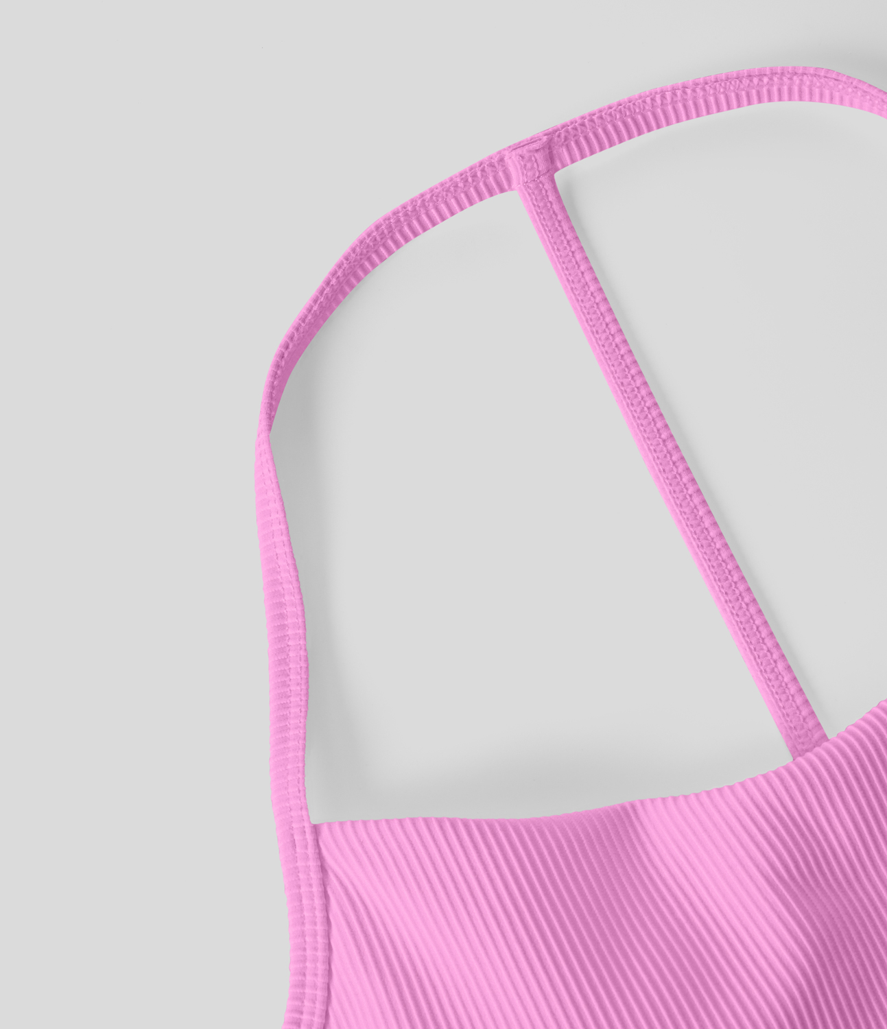 Halara Ribbed Low Support Halter Backless Solid Cropped Yoga Sports Bra  - Soft Light Purple - XL push up bra strapless bra backless bra 