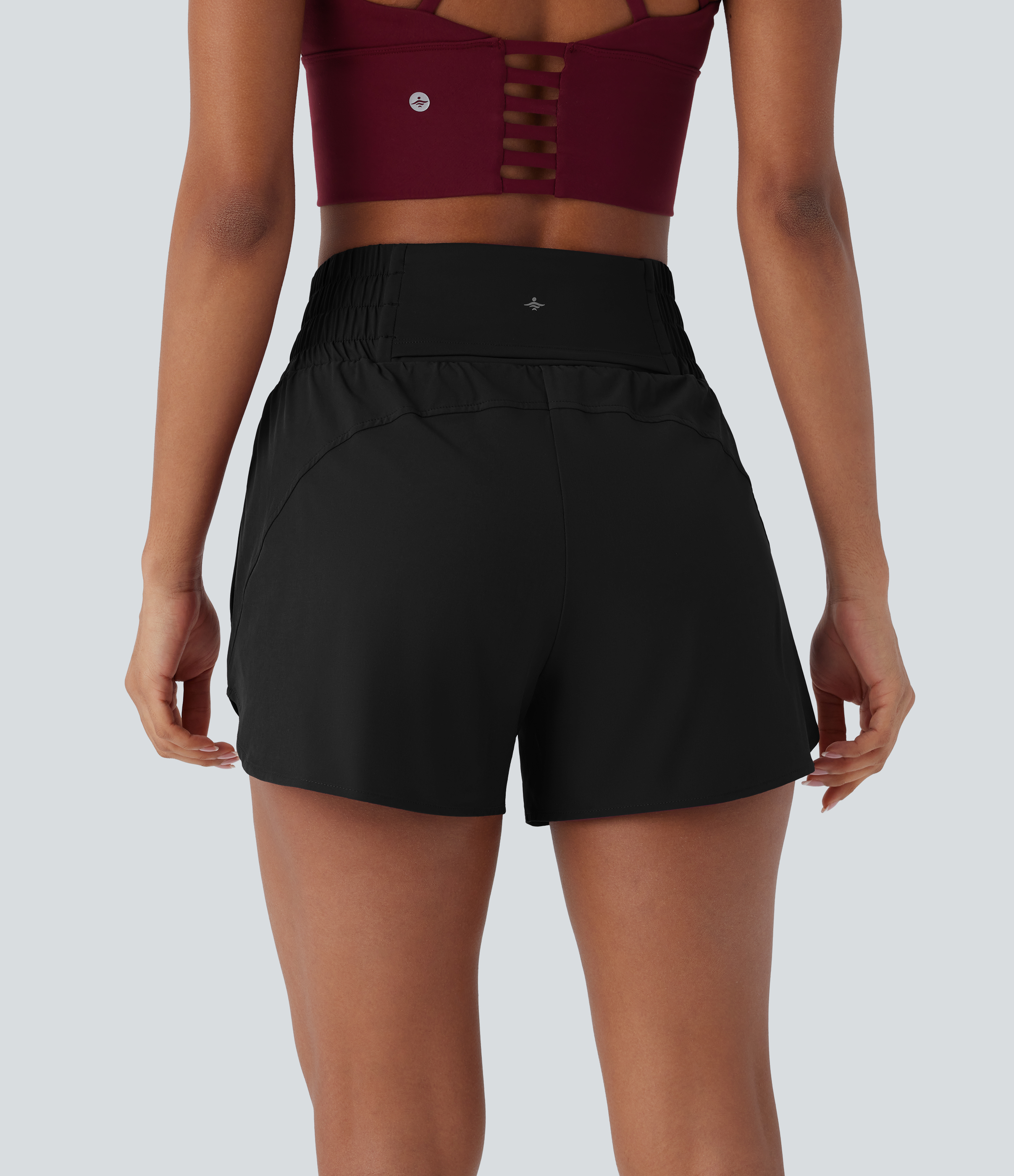 Halara Breezefulв„ў High Waisted Multiple Pockets 2-in-1 Curved Hem Quick Dry Running Shorts 3.5`` Gym Short - Black - XL booty shorts 