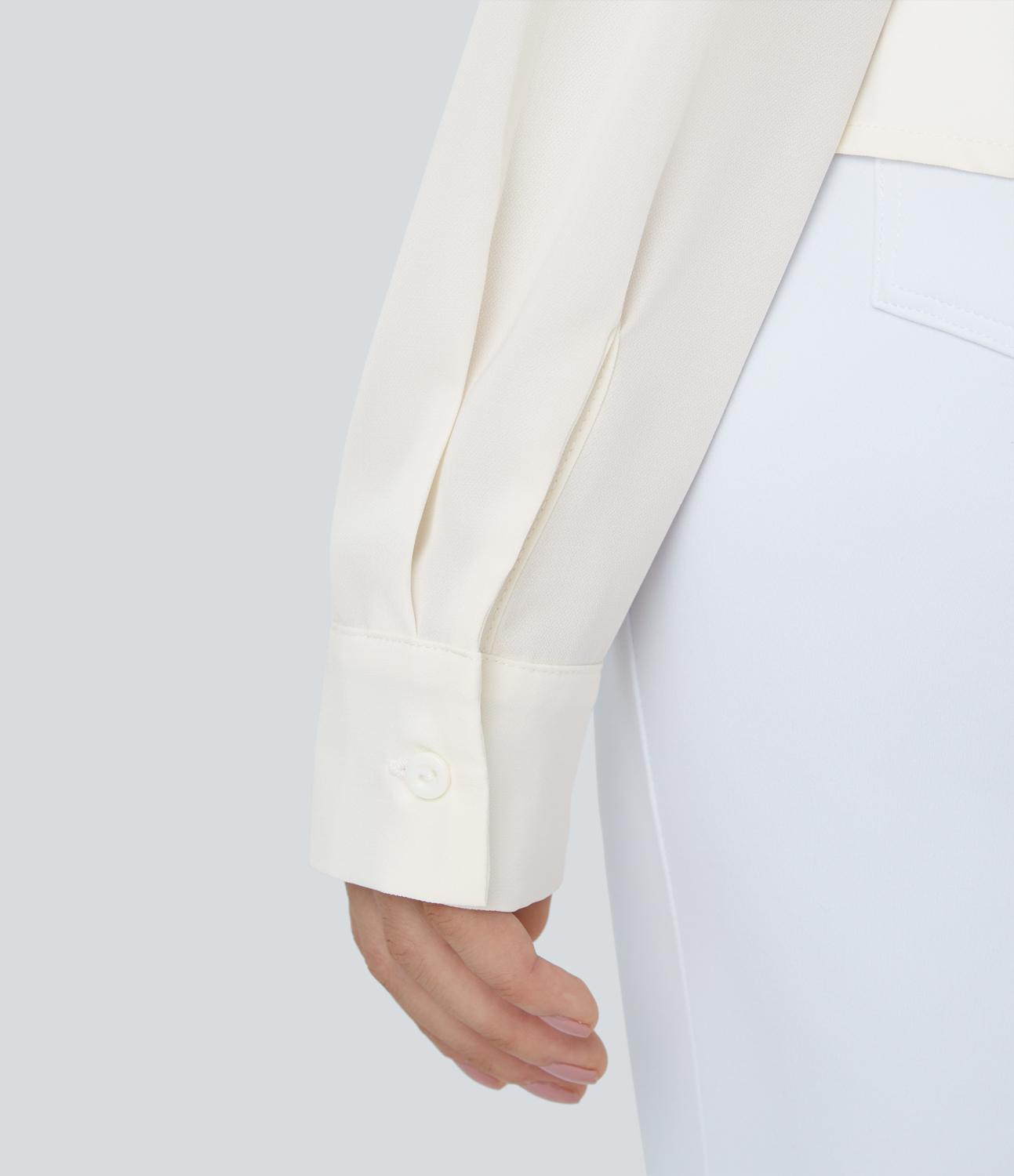 Halara Asymmetric Off Shoulder Long Sleeve Work Top Tank Top - Fish Belly White - L golf tops halter top tunic tops sleeveless tops 