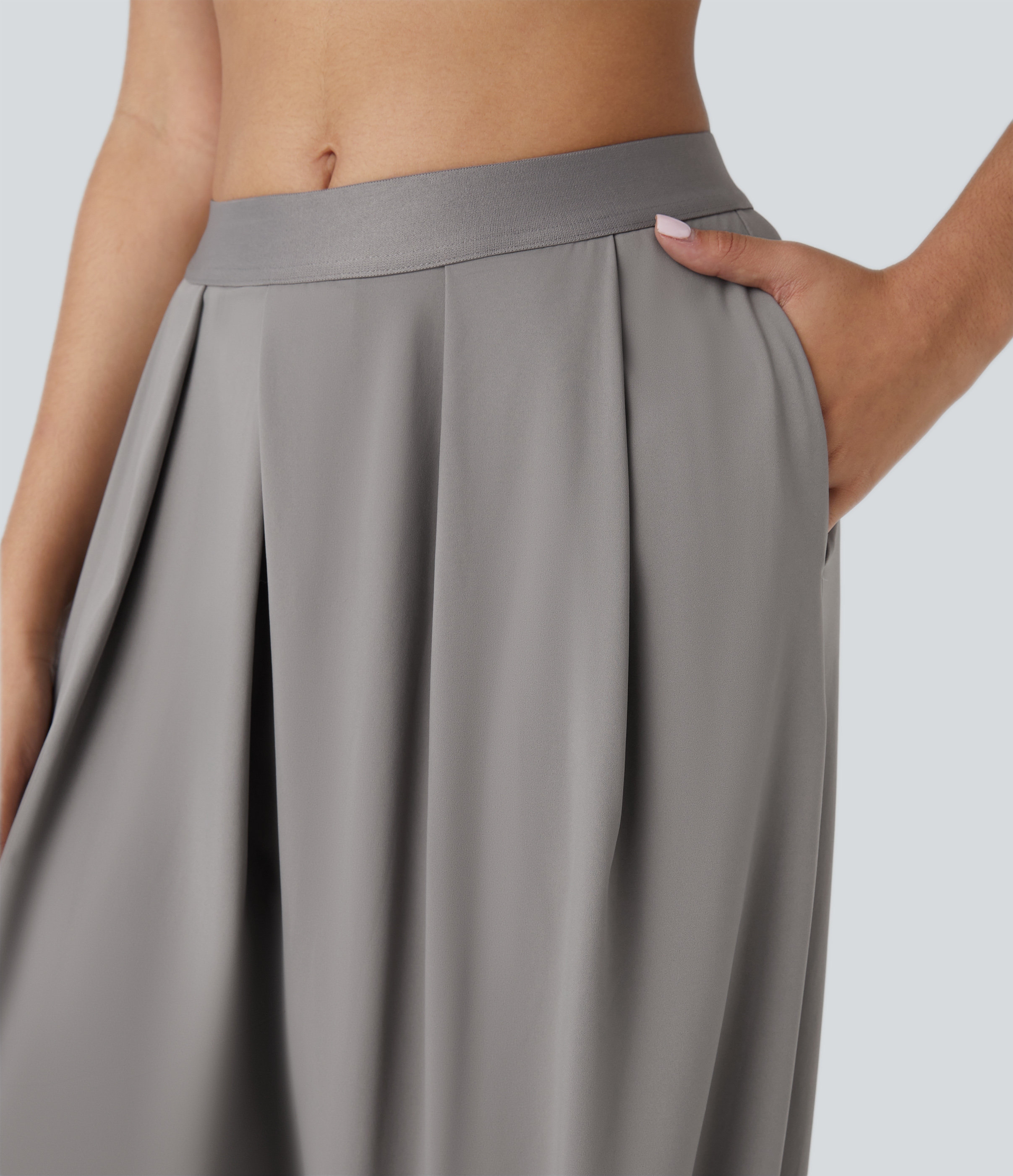 Halara Mid Rise Side Pocket Plicated Relax Resort Joggers  - Steeple Gray - XS(regular) 