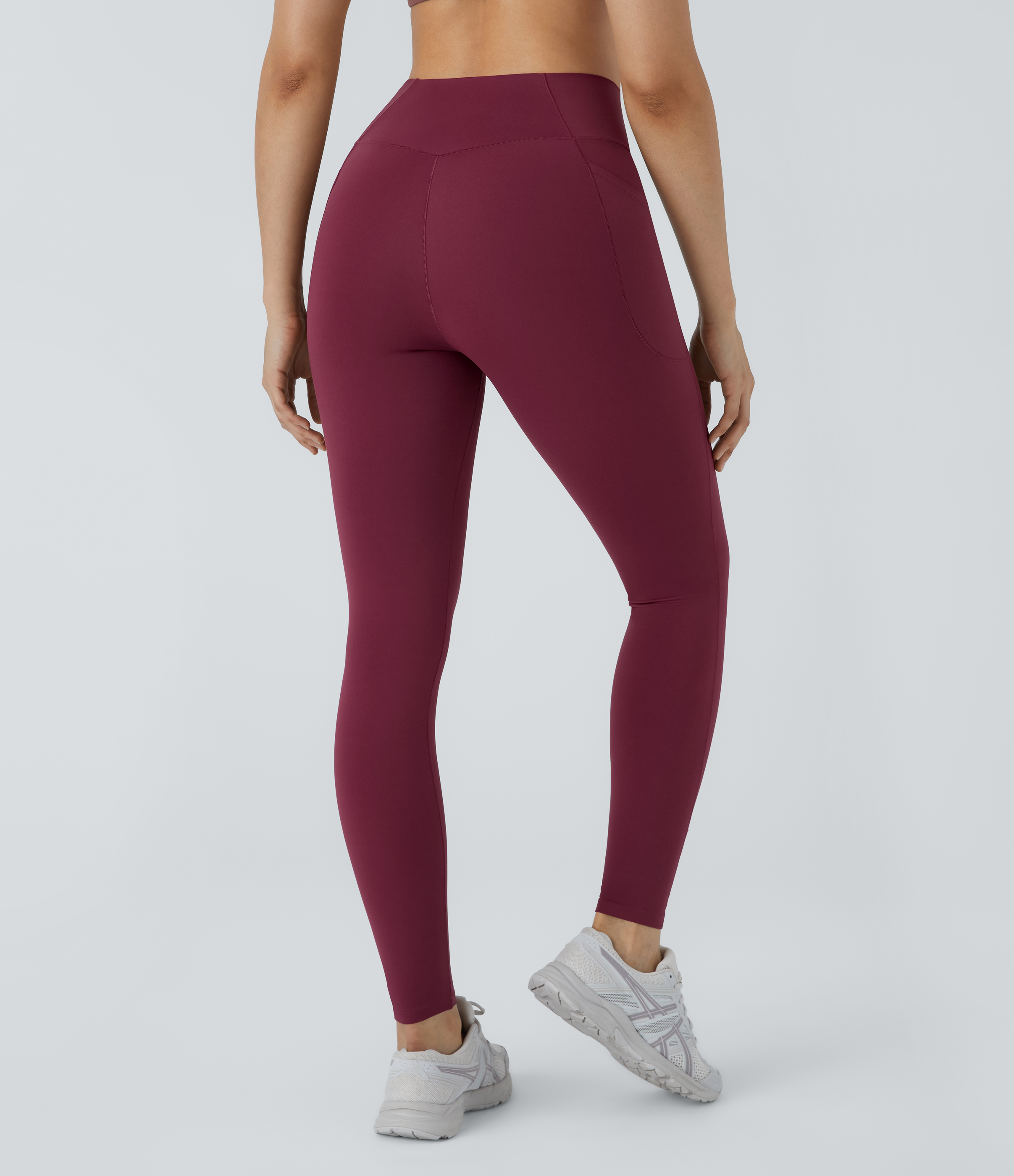 Halara PatitoffВ® 2.0 Pet Hair Resistant High Waisted Crossover Side Pocket Yoga Leggings  - Anemone - M(7/8) gym leggings 