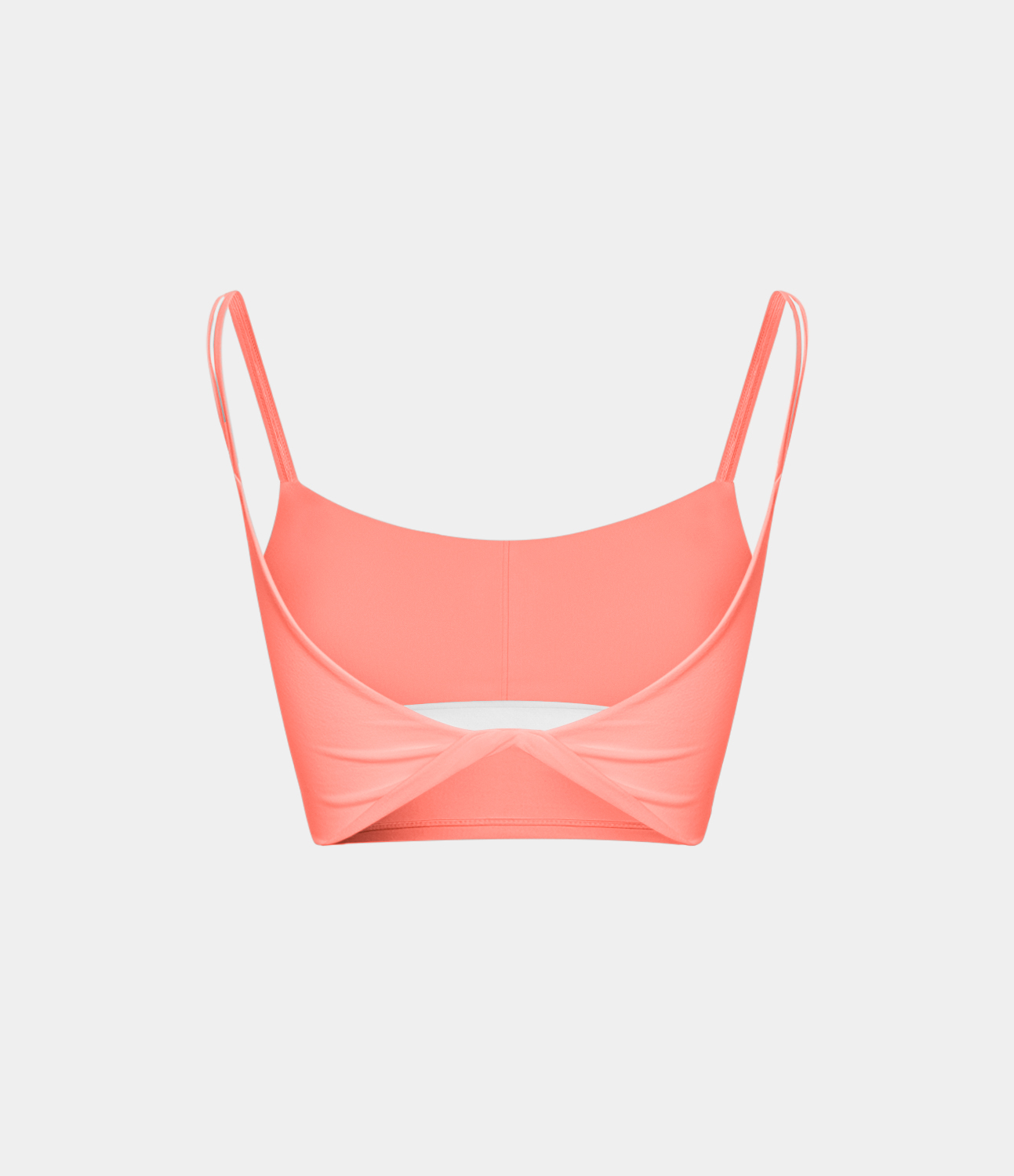 Halara In My Feels Double Straps Backless Twisted Cropped Yoga Tank Top Tank Top - Fusion Coral - S golf tops halter top tunic tops 