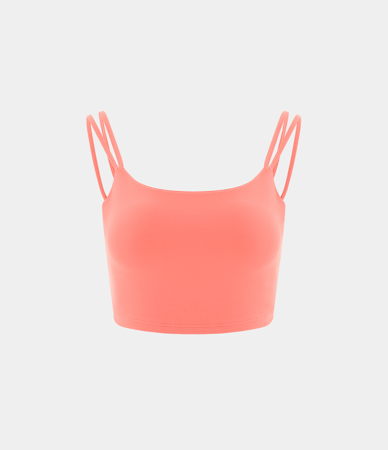 Halara In My Feels Double Straps Backless Twisted Cropped Yoga Tank Top Tank Top - Fusion Coral - S golf tops halter top tunic tops 