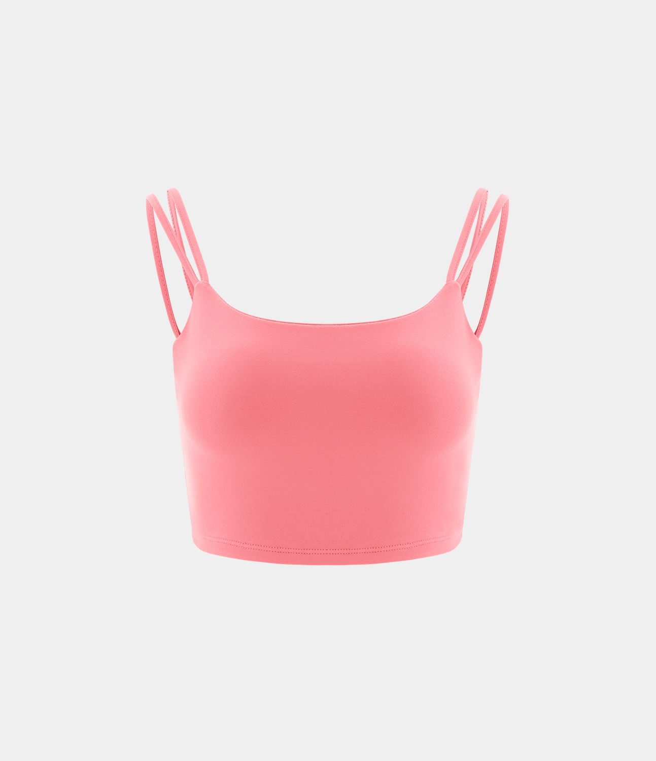 Halara In My Feels Double Straps Backless Twisted Cropped Yoga Tank Top Tank Top - Dreamy Peach Pink - S golf tops halter top tunic tops 