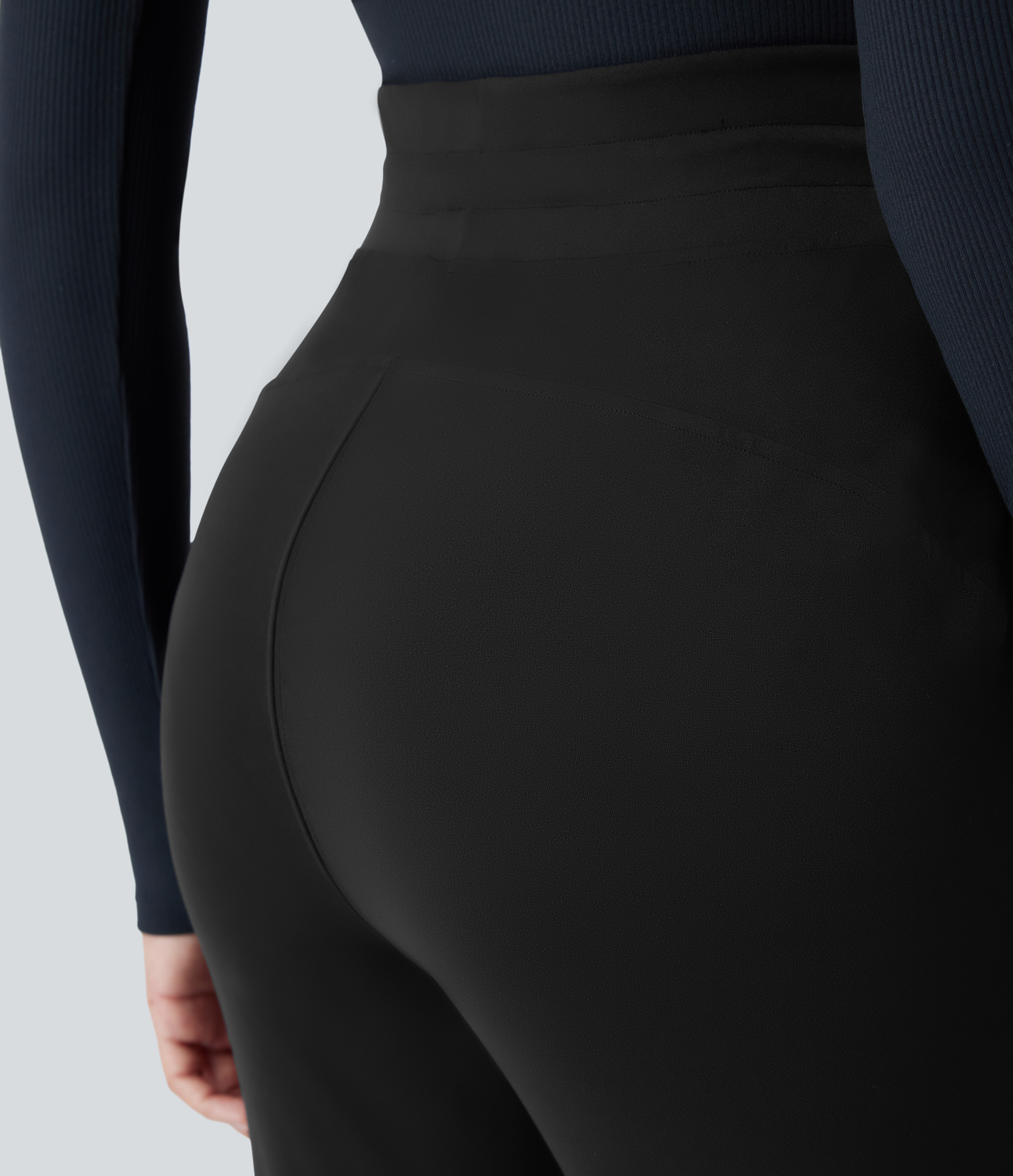 Halara Mid Rise Drawstring Side Pocket Straight Leg Yoga Pants  - Black - L 