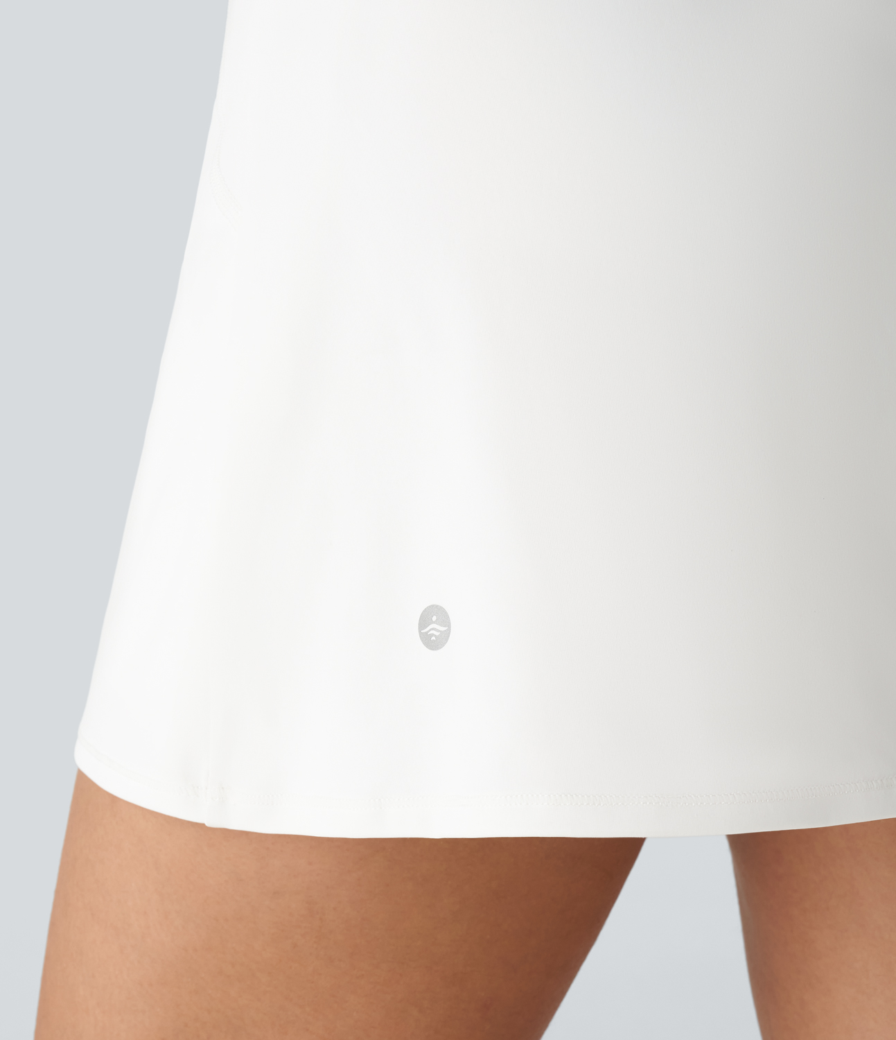 Halara Polo Neck 2-Piece Set Side Pocket Mini Quick Dry Golf Active Dress Workout Dress - White - M 