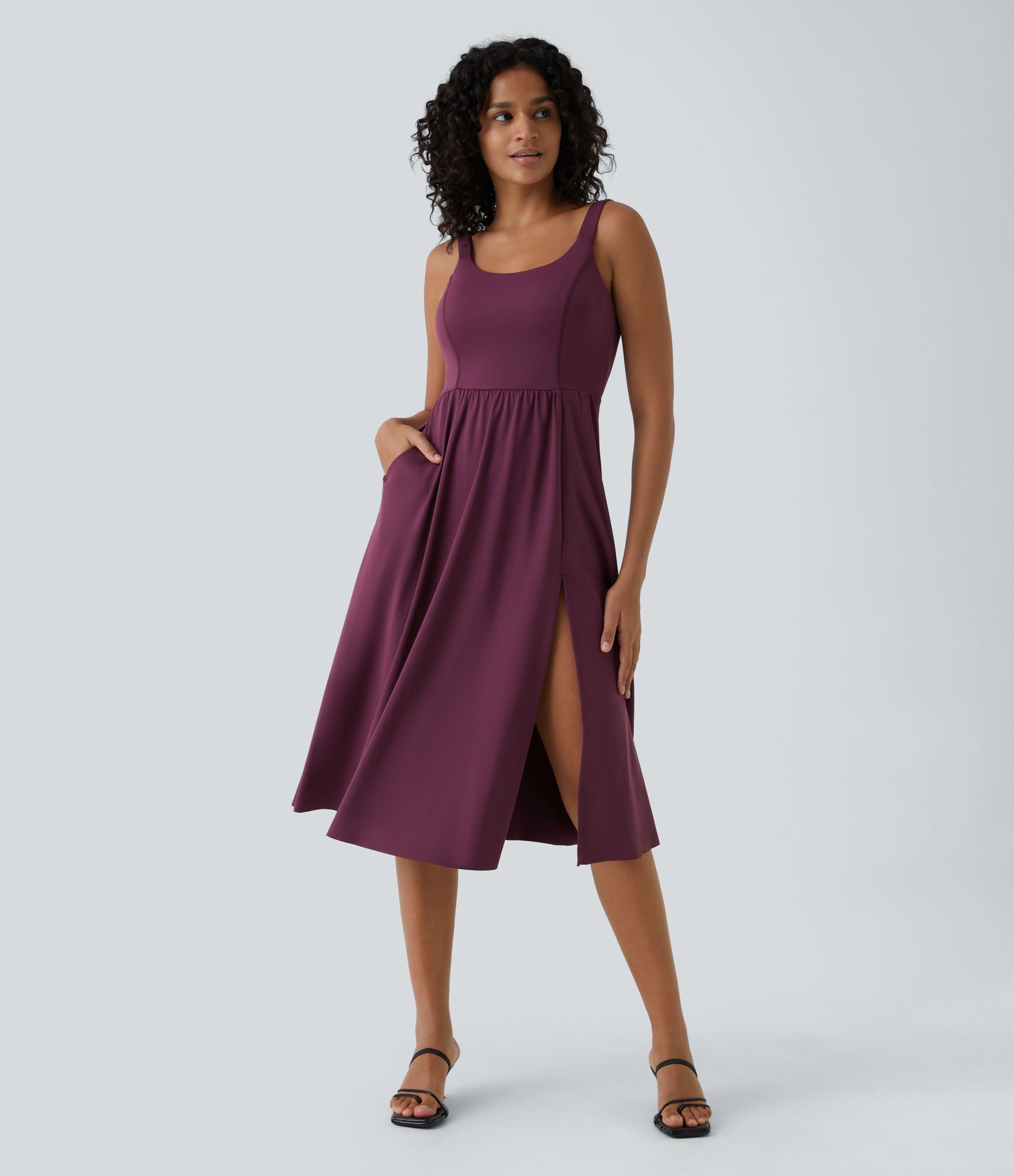 Padded Midi Casual Dress A-D Cups