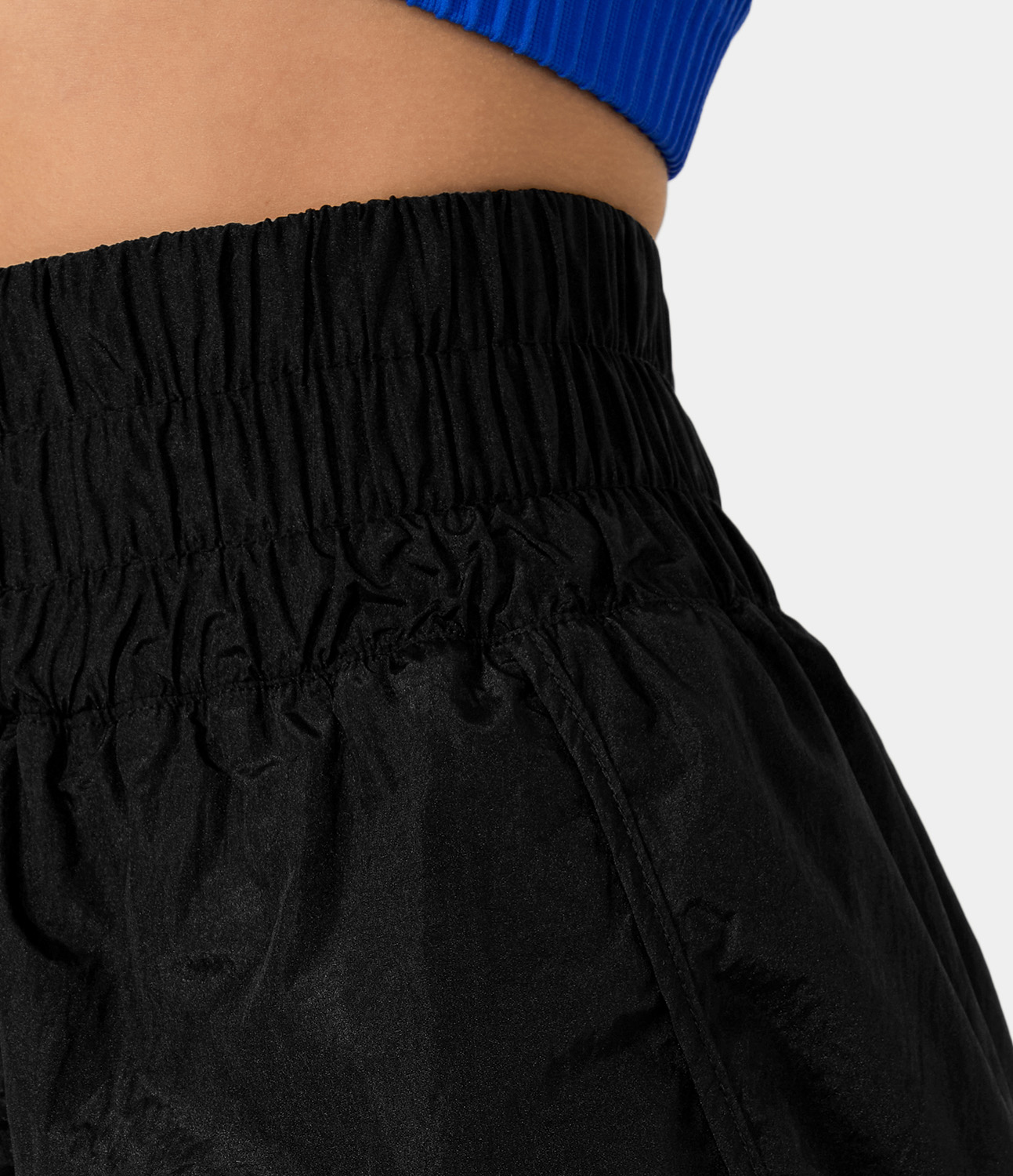 Halara Super High Waisted Split Hem 2-in-1 Casual Shorts 2.5`` Gym Short - Black - M booty shorts compression shorts yoga shorts 