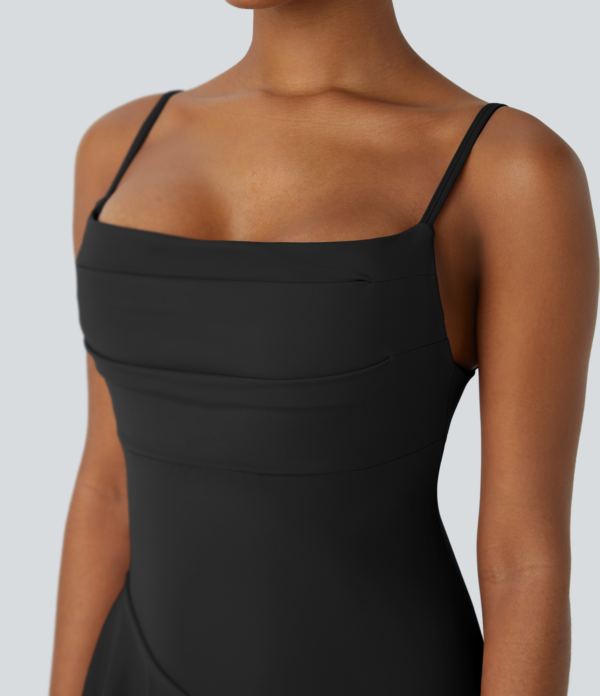 Halara Adjustable Strap Backless Ruffle Hem Mini Casual Slip Dress Casual Dress - Black - M slip dress beach dress ruched dress halter dress 