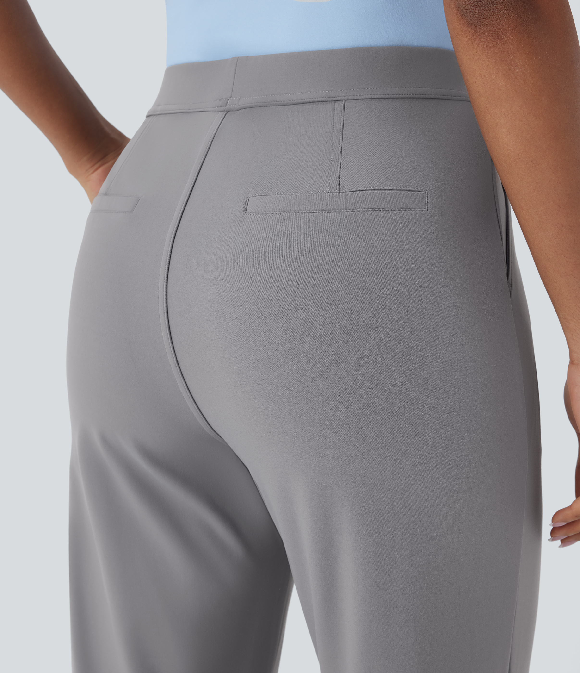 Halara HaloTek Airв„ў High Waisted Side Pocket Ankle Length Tapered Work Pants  - Silent Storm - S(regular) 