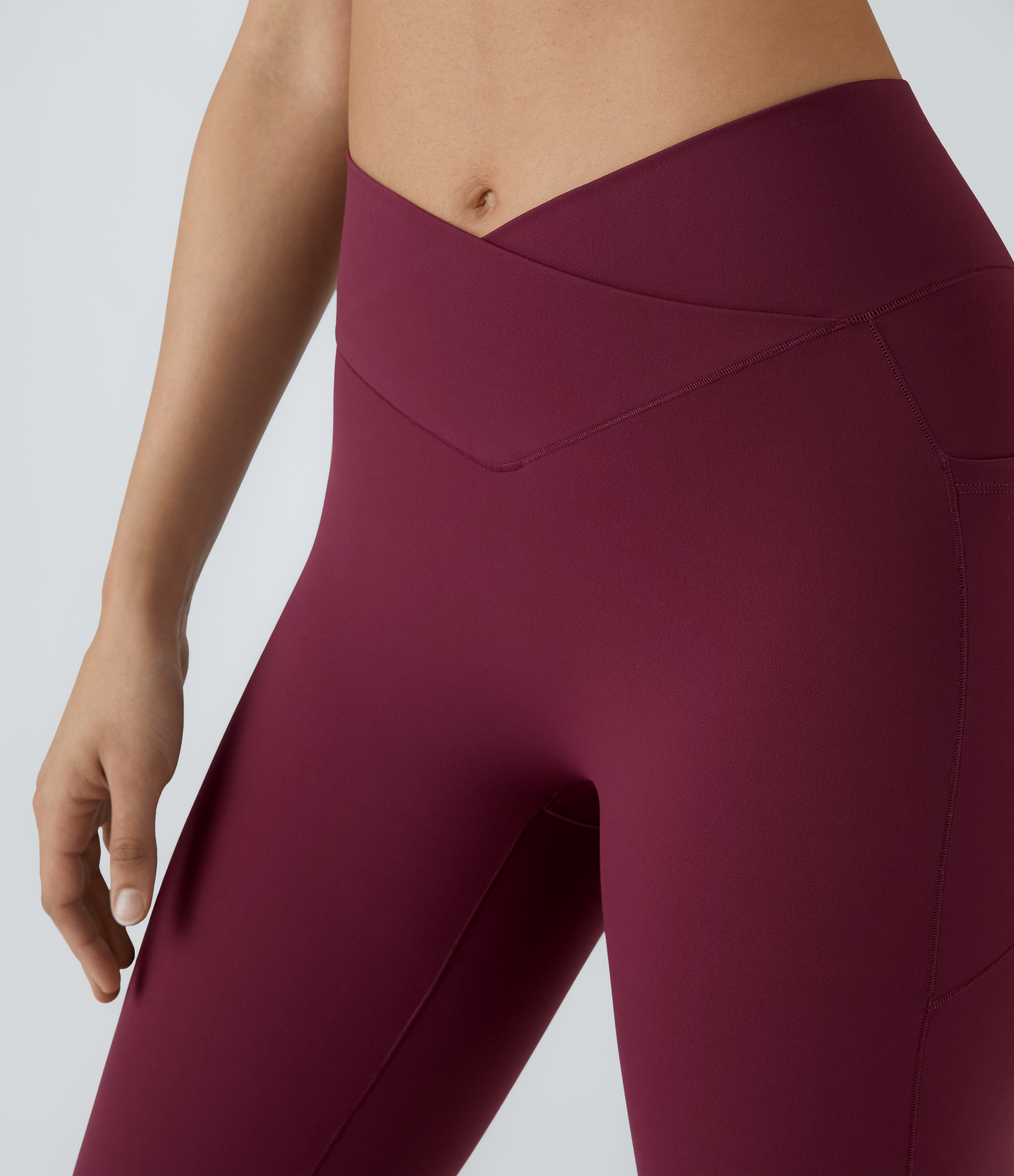Halara PatitoffВ® 2.0 Pet Hair Resistant High Waisted Crossover Side Pocket Yoga Leggings  - Anemone - M(7/8) gym leggings 