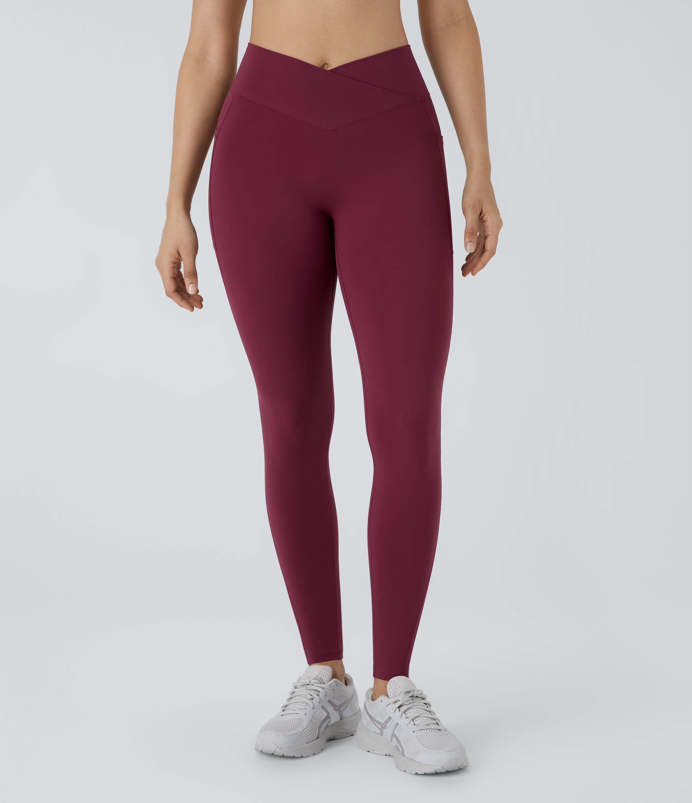 Halara PatitoffВ® 2.0 Pet Hair Resistant High Waisted Crossover Side Pocket Yoga Leggings  - Anemone - M(7/8) gym leggings 
