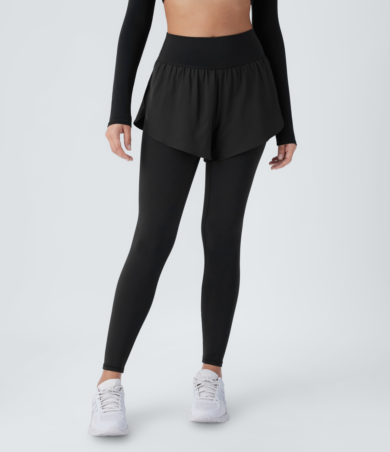 Halara Breezefulв„ў High Waisted Reflective Dots Side Pocket 2-in-1 7/8 Quick Dry Training Leggings  - Black - M(7/8) gym leggings 