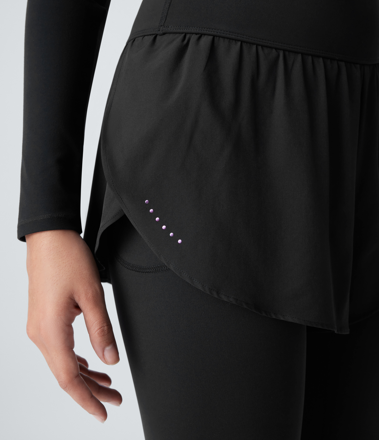 Halara Breezefulв„ў High Waisted Reflective Dots Side Pocket 2-in-1 7/8 Quick Dry Training Leggings  - Black - M(7/8) gym leggings 