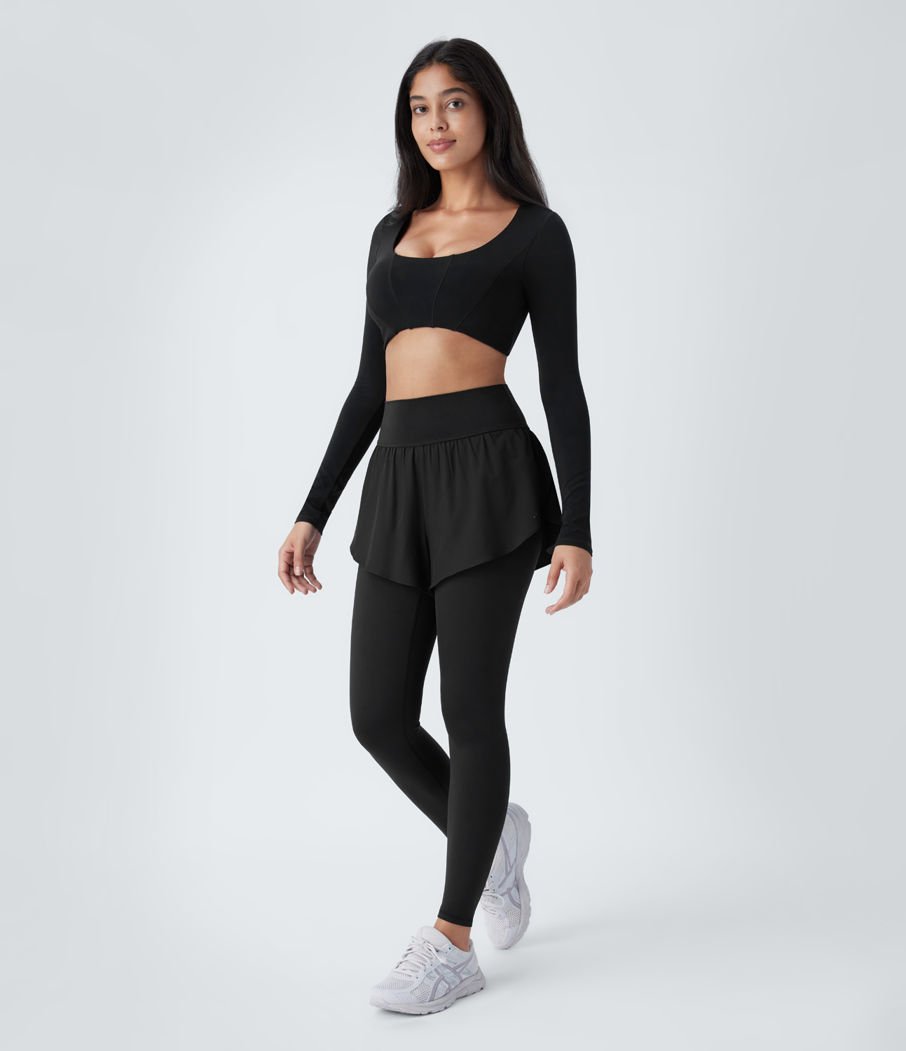 Halara Breezefulв„ў High Waisted Reflective Dots Side Pocket 2-in-1 7/8 Quick Dry Training Leggings  - Black - M(7/8) gym leggings 