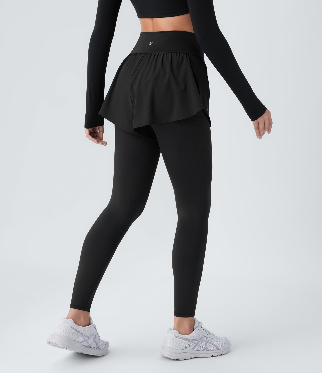 Halara Breezefulв„ў High Waisted Reflective Dots Side Pocket 2-in-1 7/8 Quick Dry Training Leggings  - Black - M(7/8) gym leggings 