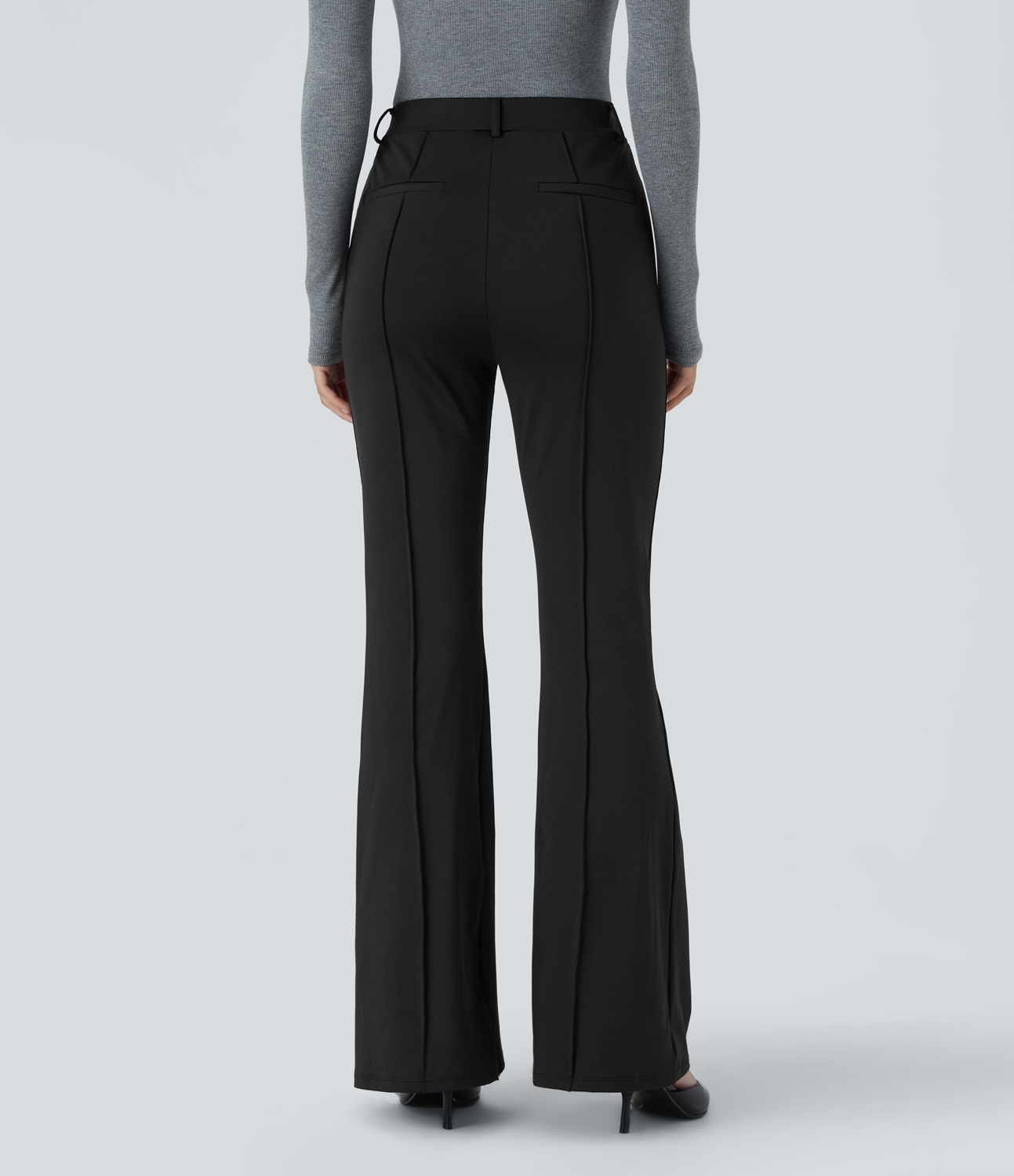 Halara Softlyzeroв„ў Eco High Waisted Side Pocket Slight Flare Work Pants  - Black - XL(regular) 