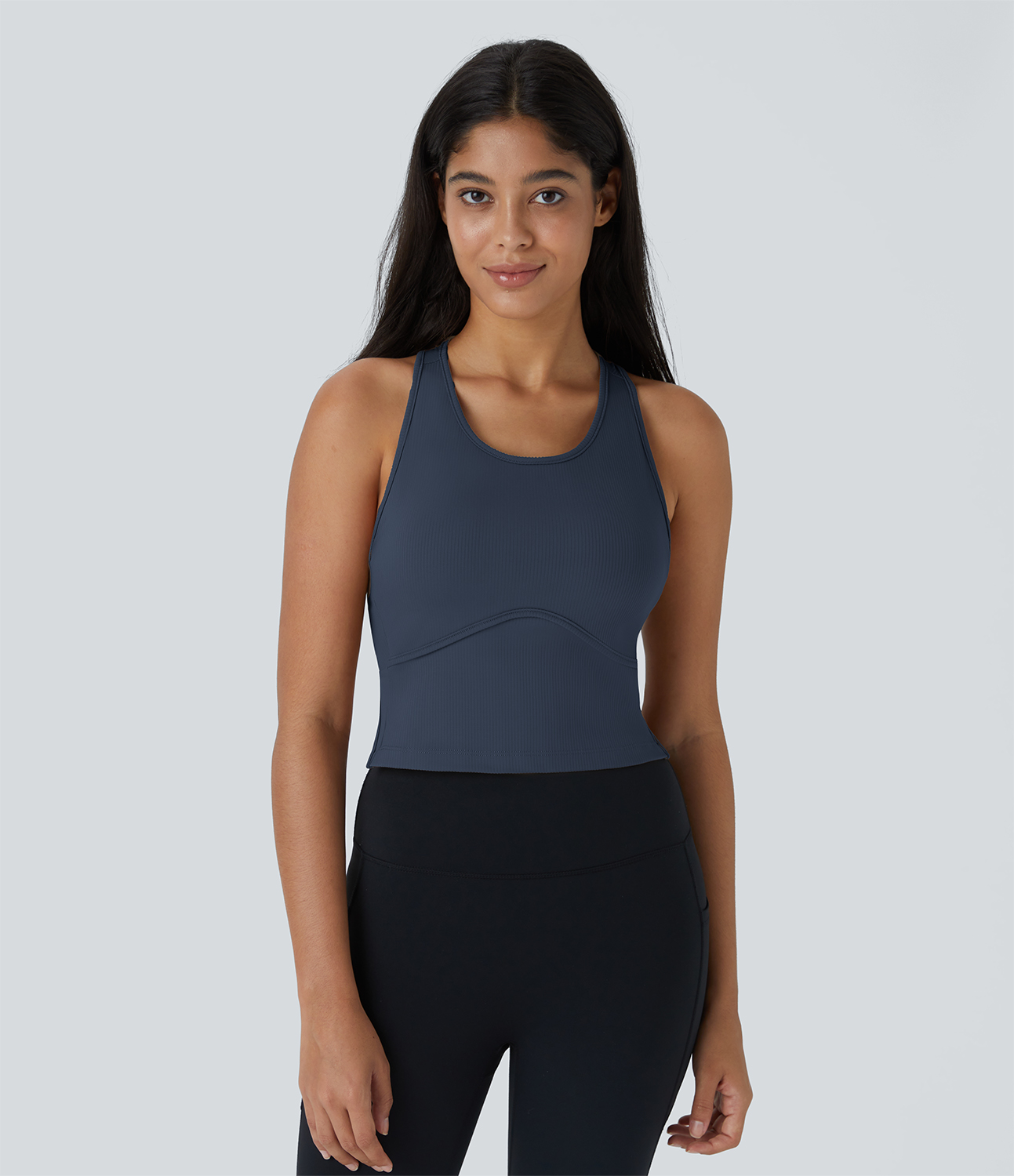 Halara Backless Decorative Metal Yoga Tank Top Tank Top - Spellbound - M golf tops halter top tunic tops sleeveless tops backless top 