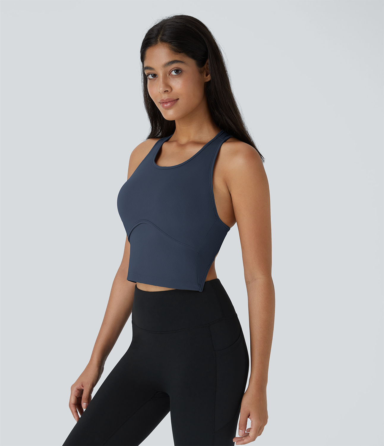 Halara Backless Decorative Metal Yoga Tank Top Tank Top - Spellbound - M golf tops halter top tunic tops sleeveless tops backless top 