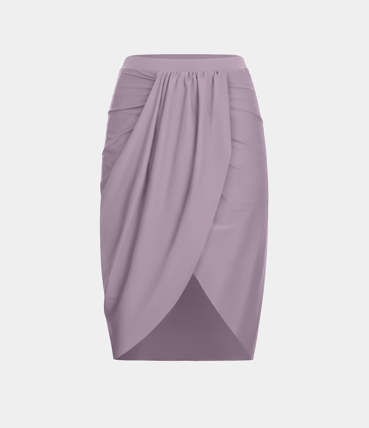 Halara High Waisted Draped Asymmetric 2-in-1 Pocket Casual Skirt  - Pink Purple - M 