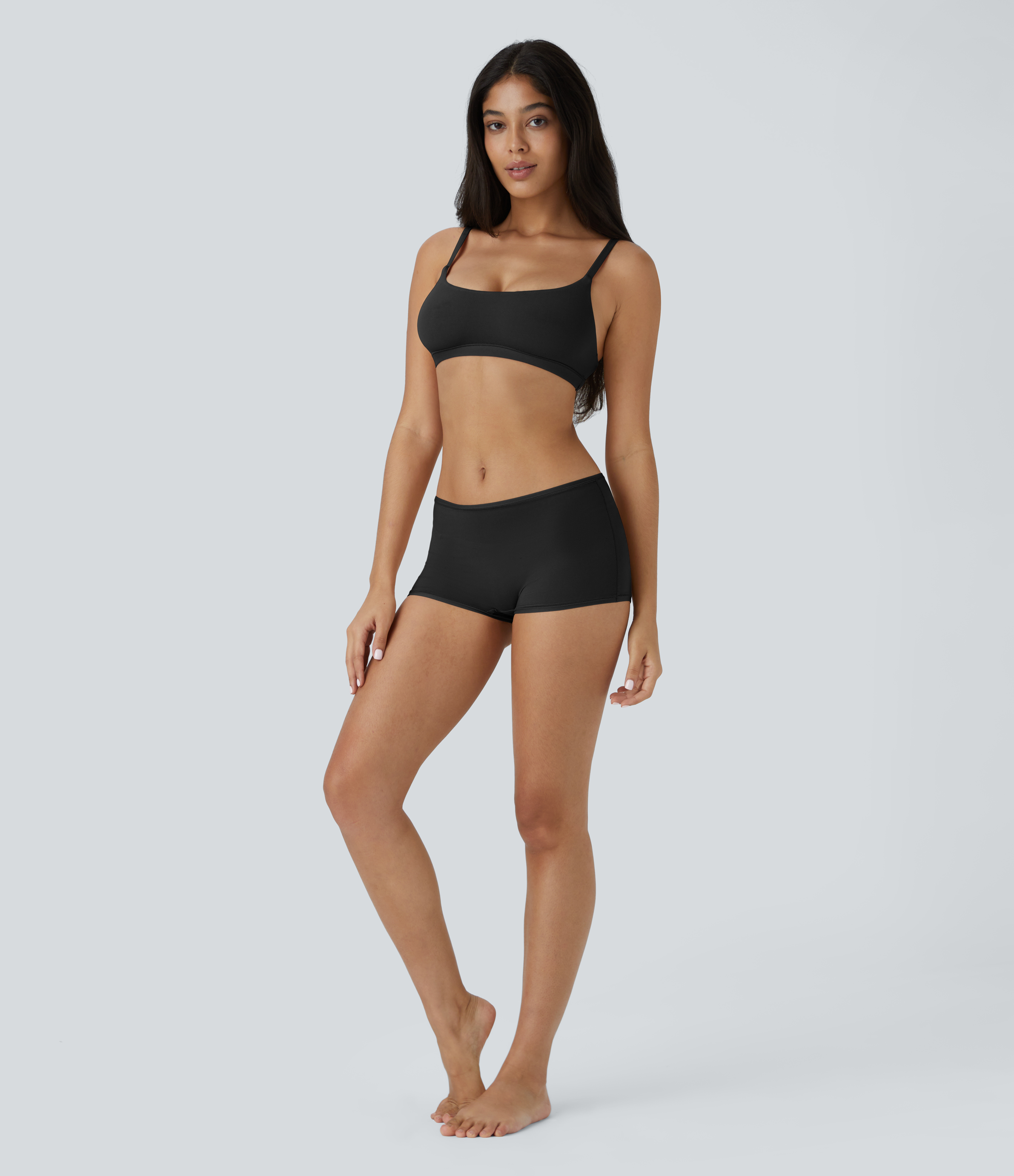 Halara High Stretch Skin Friendly  Low Rise Solid Lounge Boy Shorts  - Black - XL 