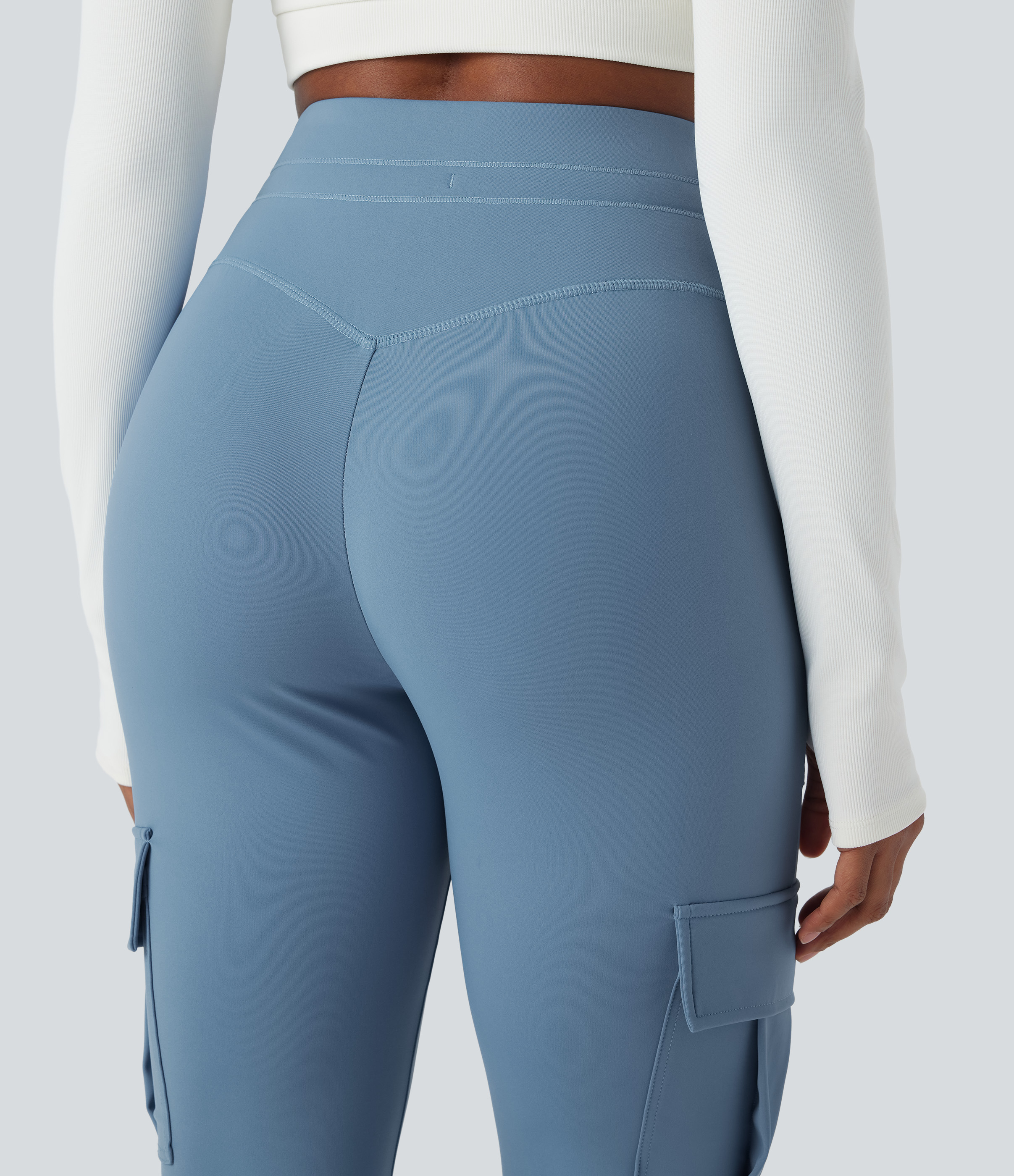 Halara Softlyzeroв„ў Airy High Waisted Drawstring Pocket Cool Touch Yoga Cargo Joggers  - Blue Shadow - XS(regular) 