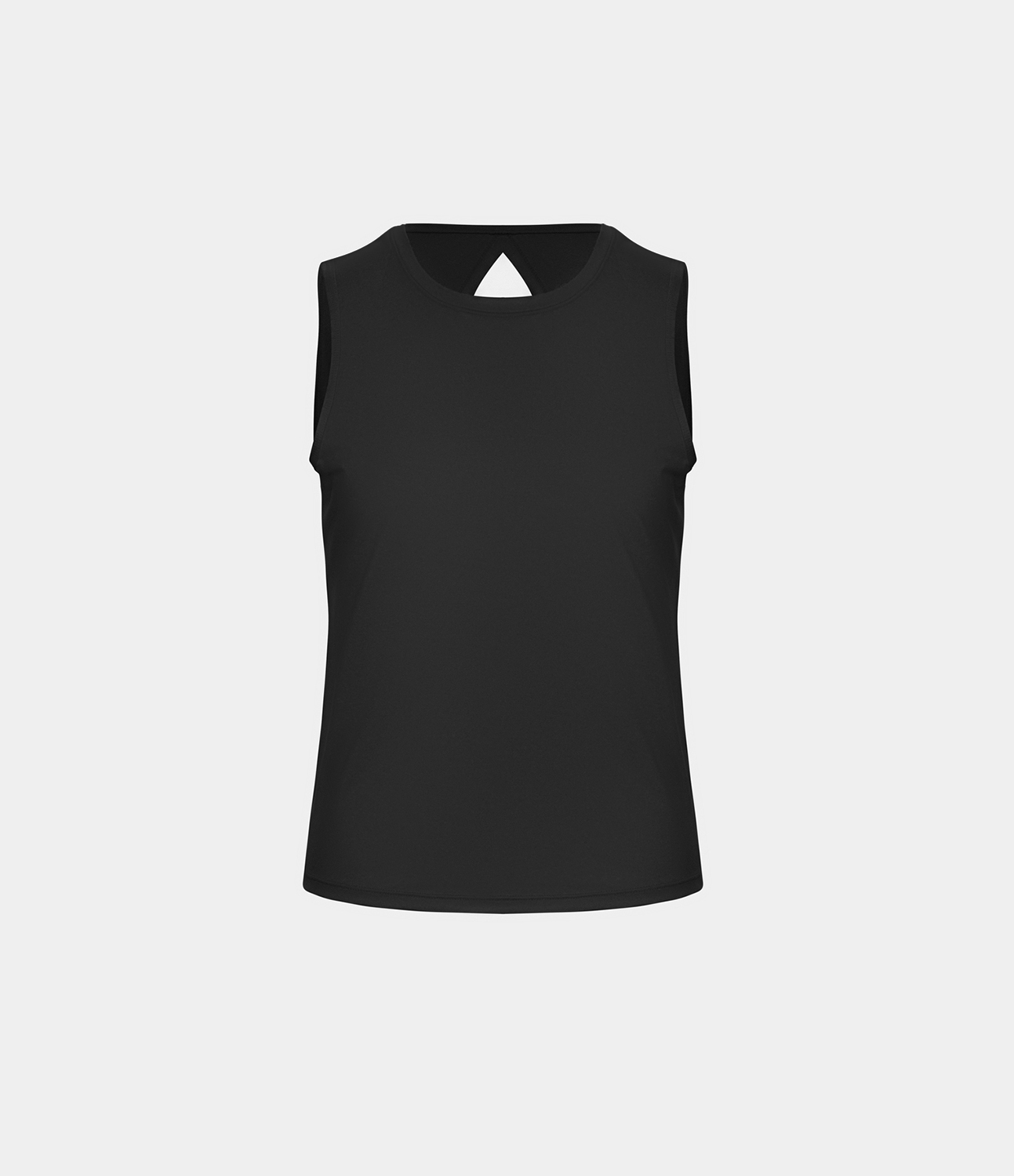 Halara Round Neck Cut Out Crossover Yoga Tank Top Tank Top - Black - M golf tops halter top tunic tops sleeveless tops backless top 
