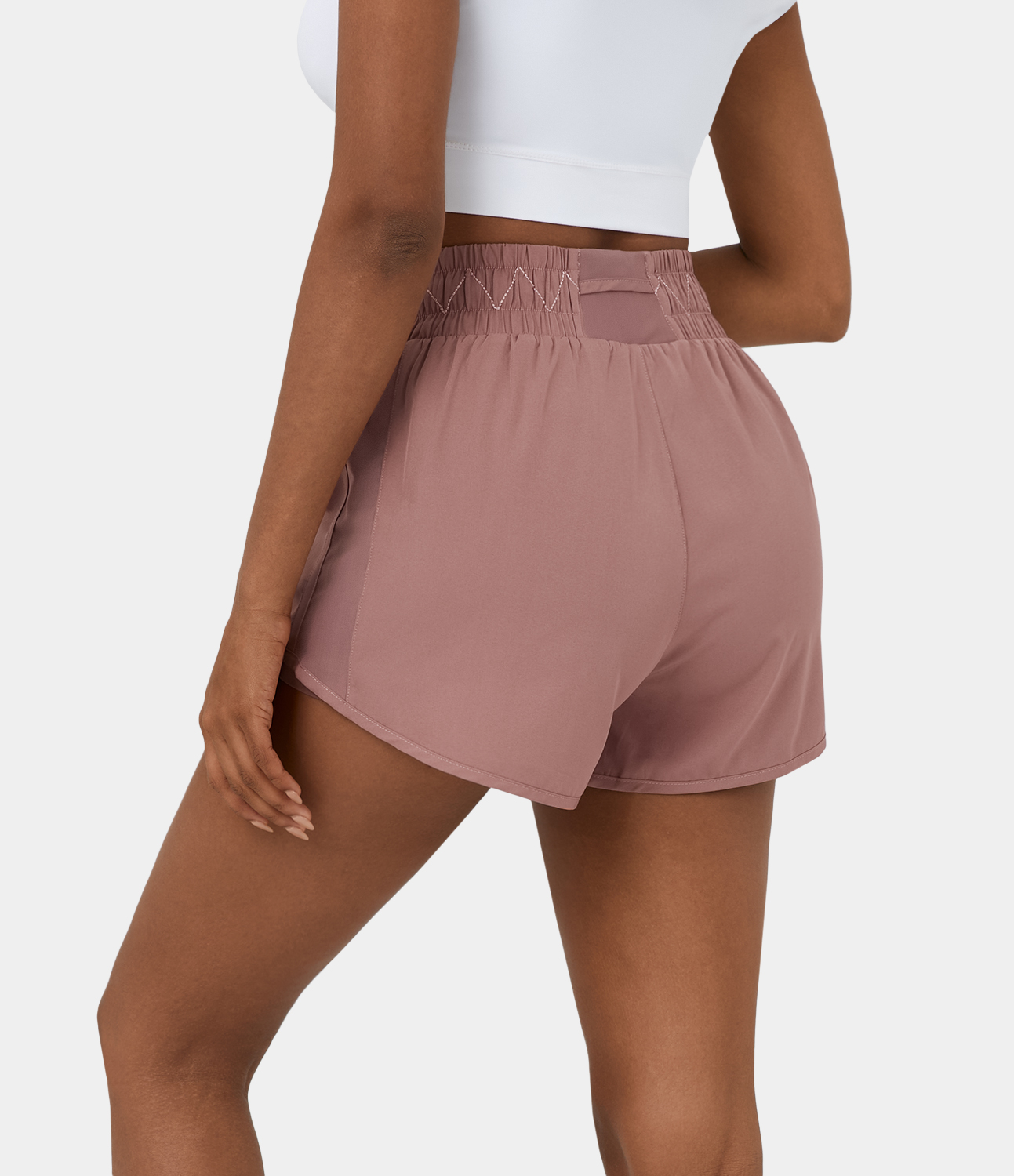 

Halara High Waisted Multiple Pockets Contrast Mesh 2-in-1 Casual Shorts 3'' Gym Short - Ash Rose -  booty shorts compression shorts