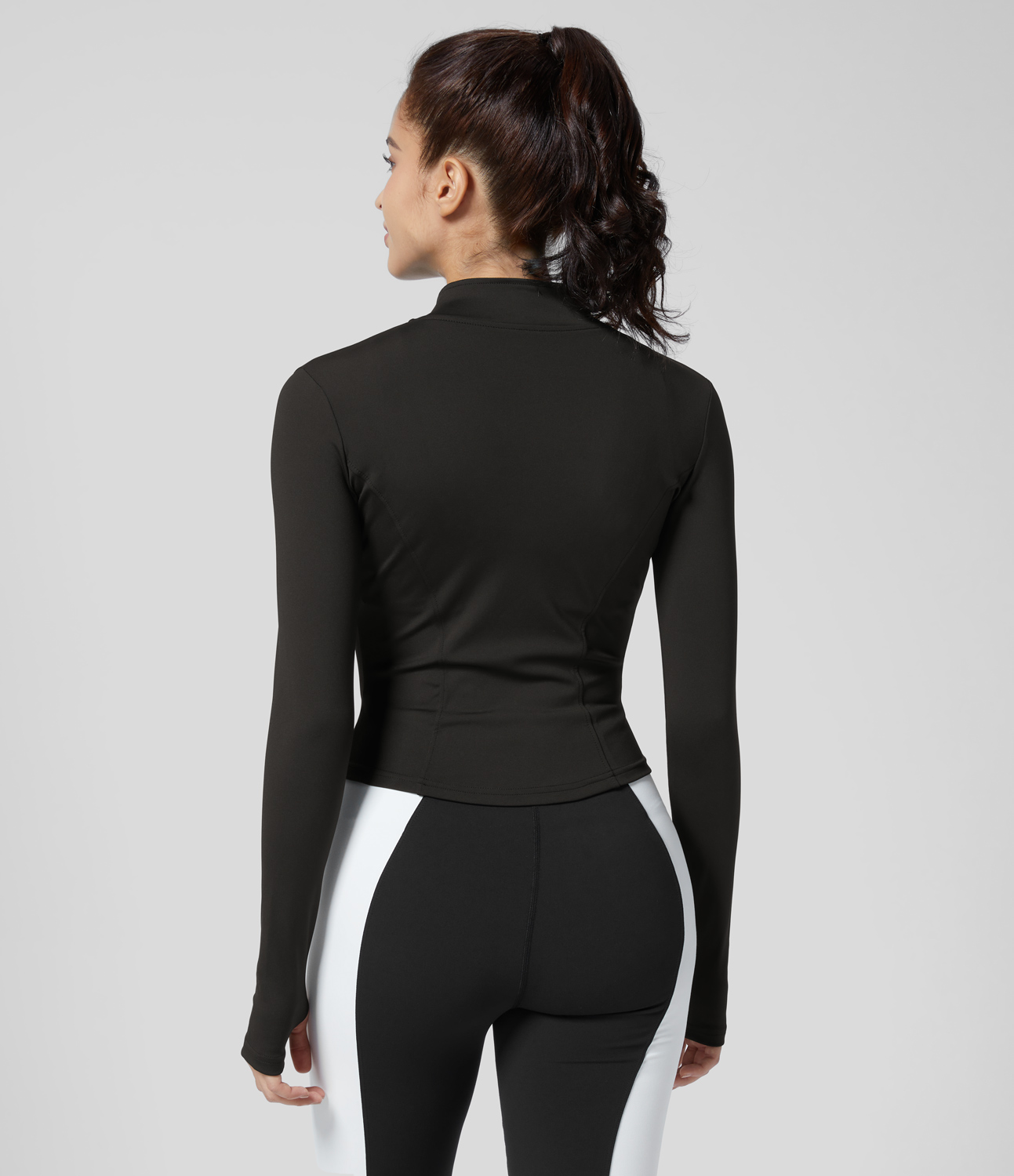 Halara Zipper Thumb Hole Yoga Jacket  - Black - XS 
